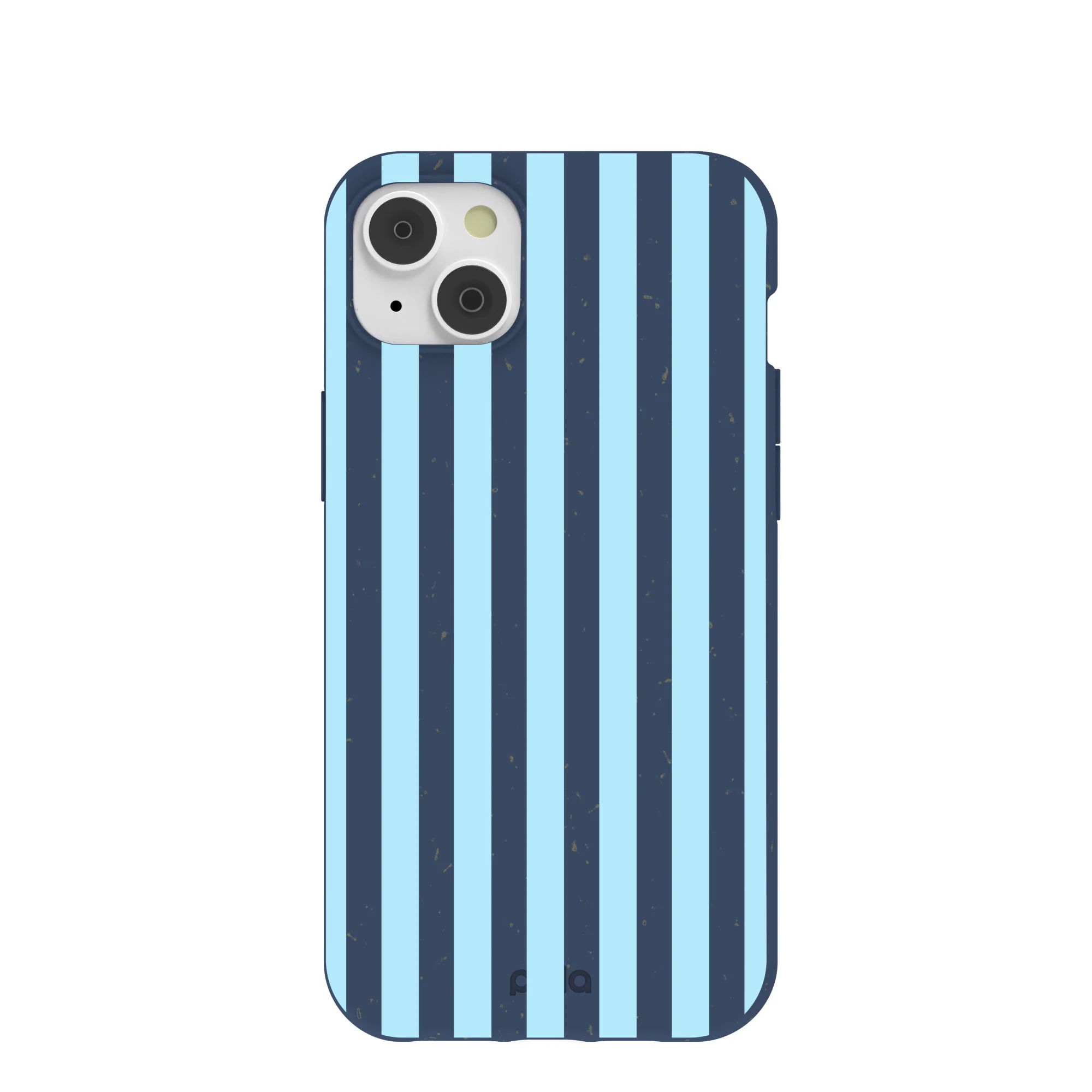 Navy Blue Baby Blue Stripes iPhone 14 Plus Case