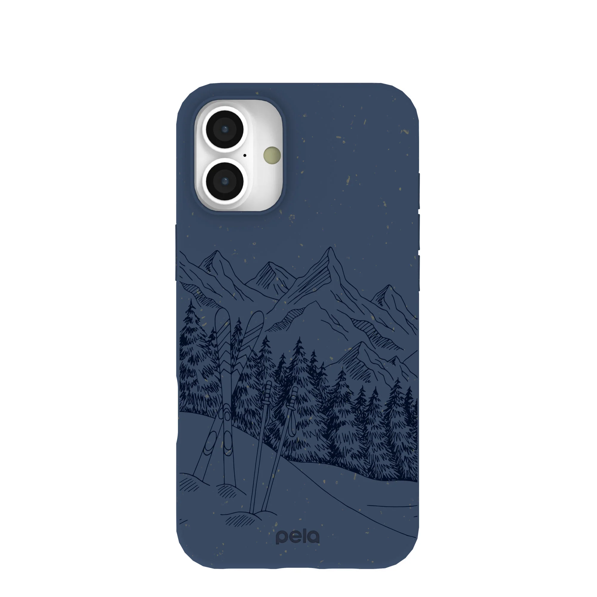 Navy Blue Backcountry Ski iPhone 16 Plus Case