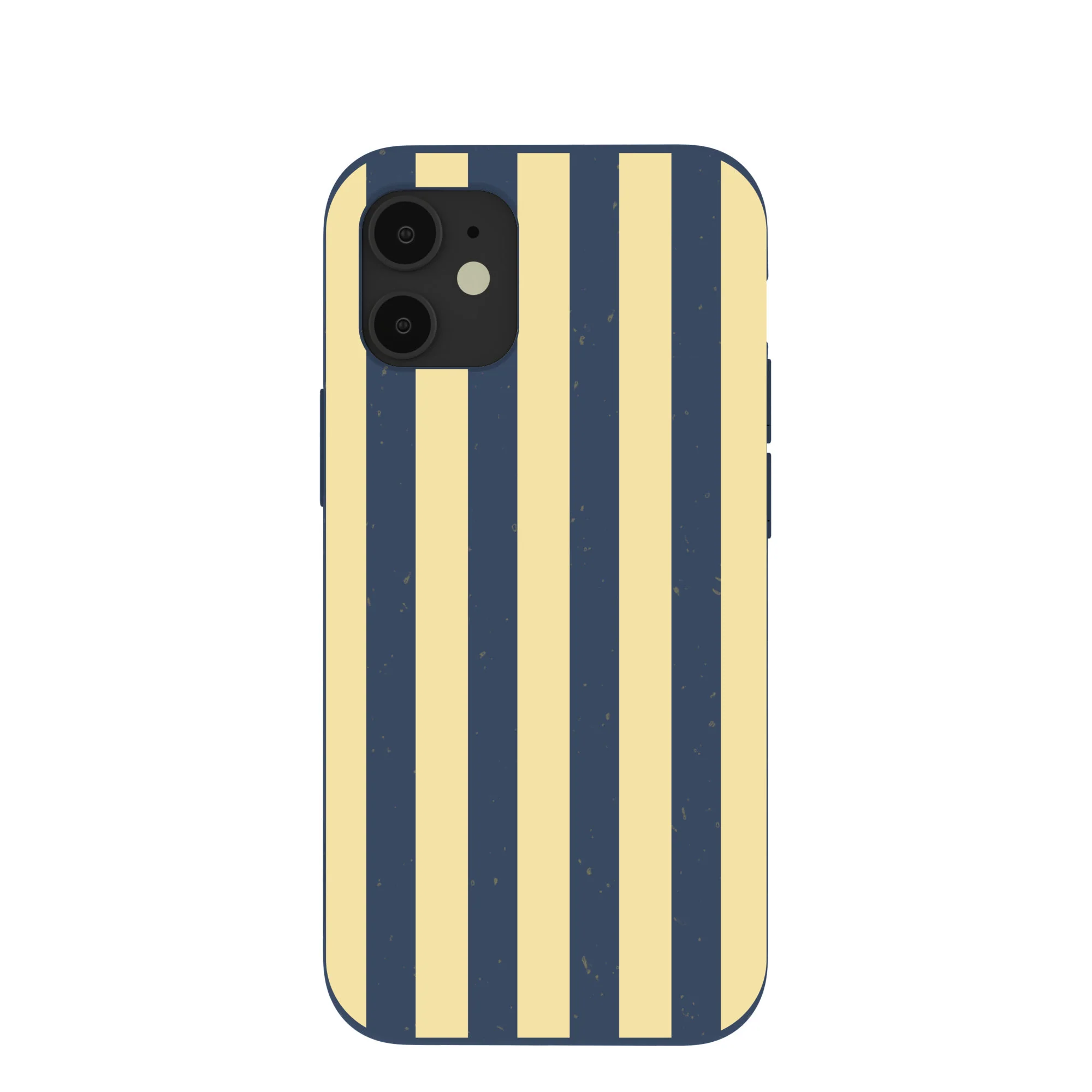 Navy Blue Butter Yellow Stripes iPhone 12 Mini Case