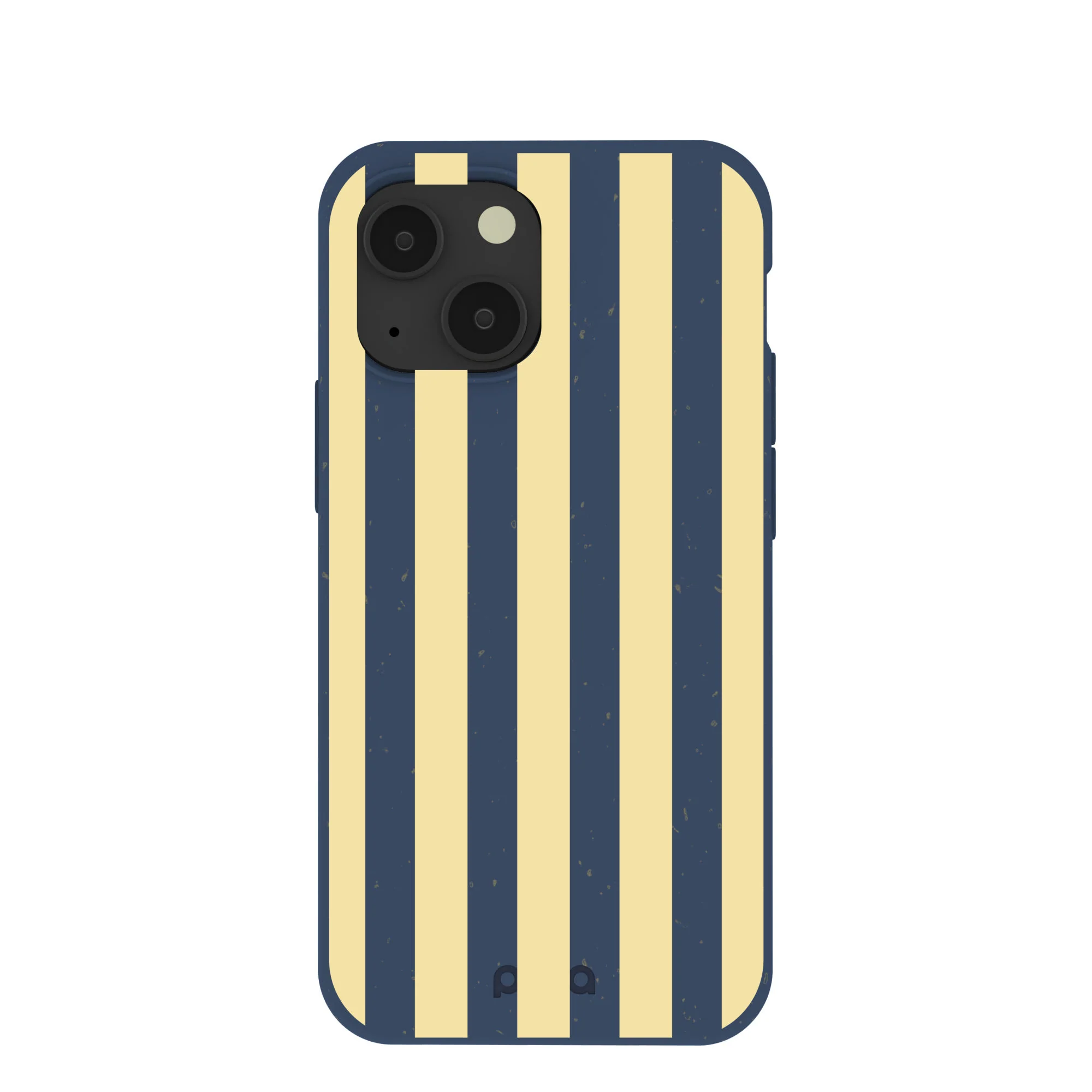 Navy Blue Butter Yellow Stripes iPhone 13 Mini Case