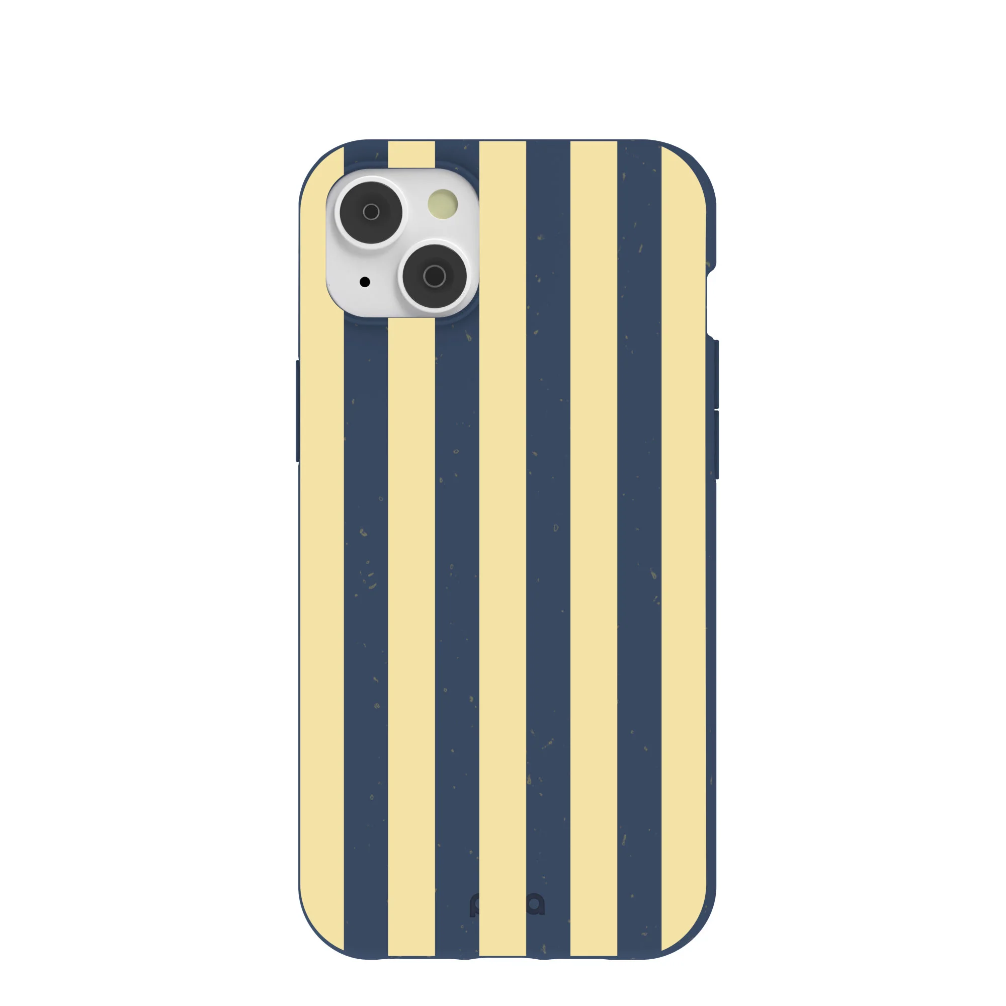 Navy Blue Butter Yellow Stripes iPhone 14 Plus Case