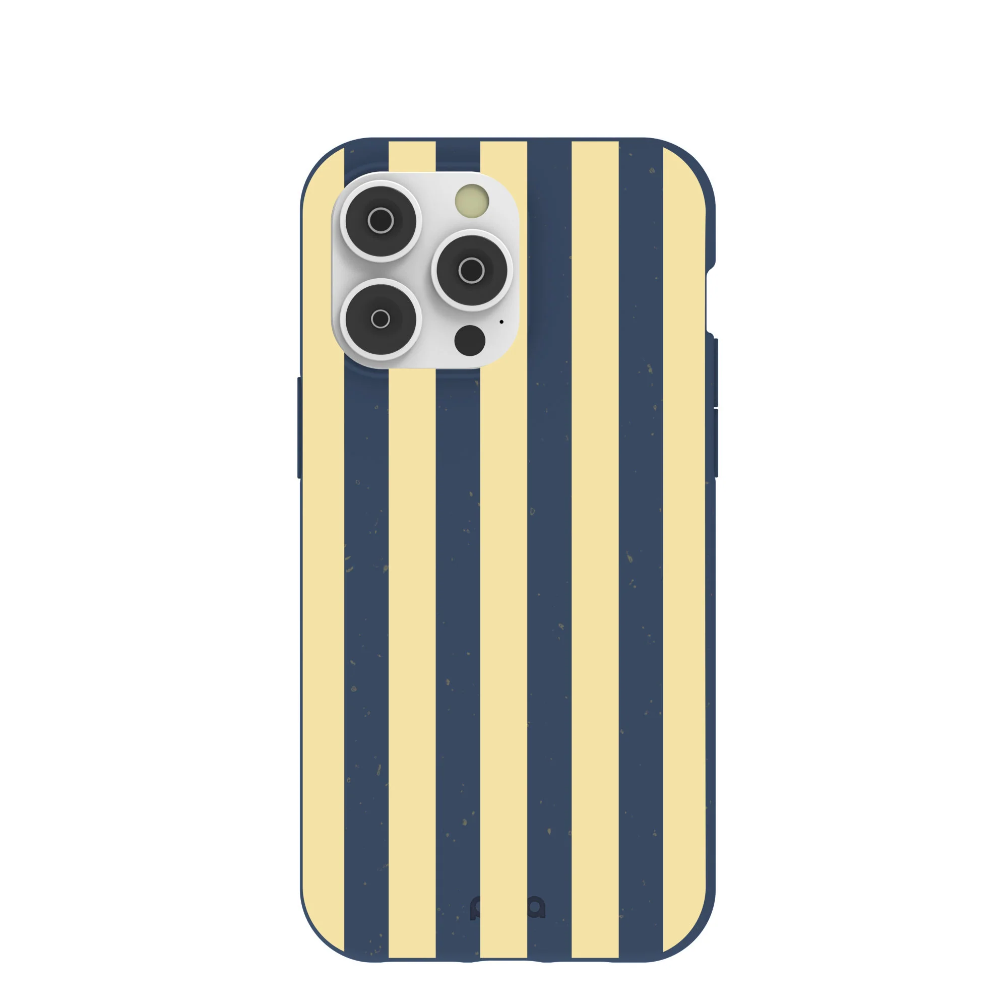 Navy Blue Butter Yellow Stripes iPhone 14 Pro Max Case