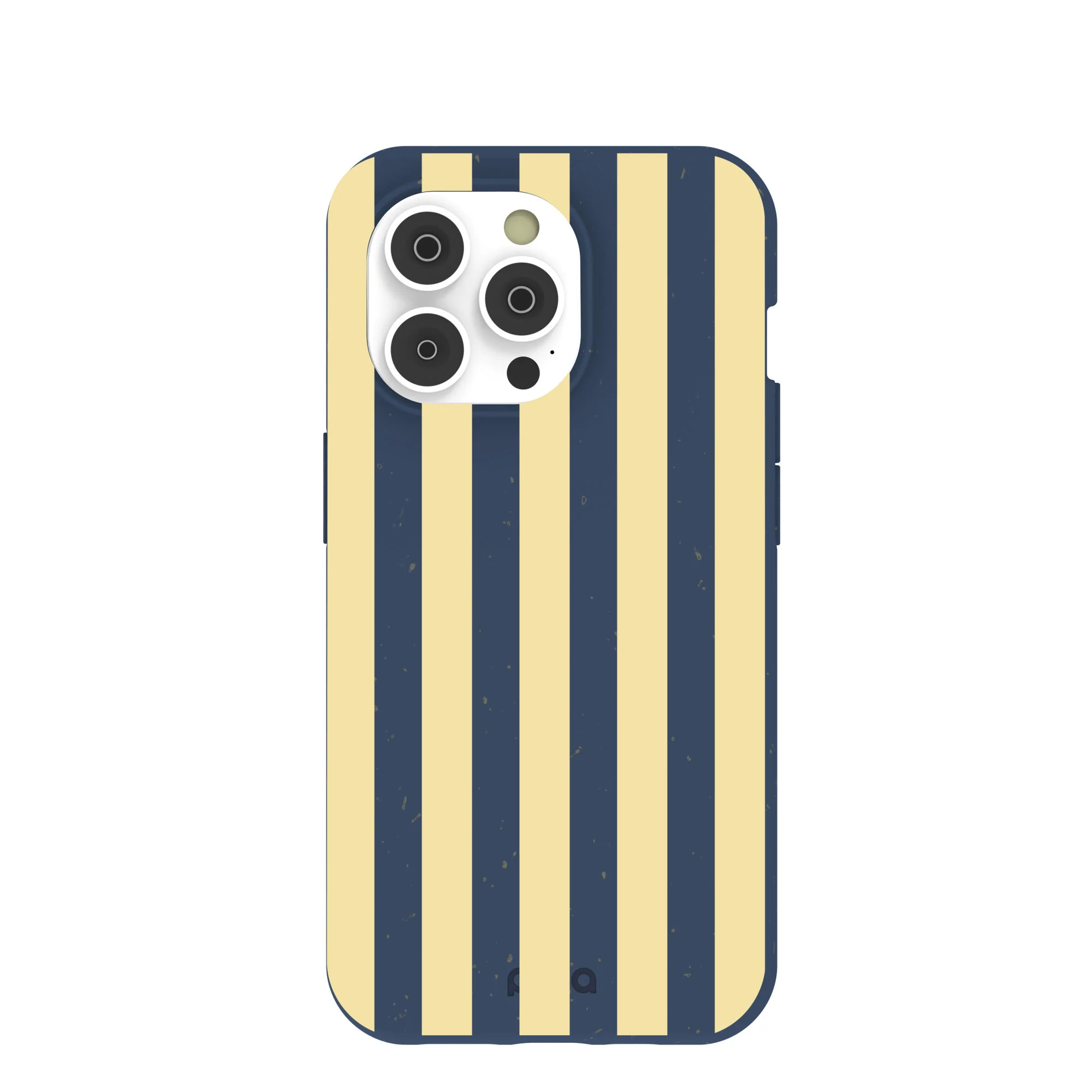 Navy Blue Butter Yellow Stripes iPhone 14 Pro Case