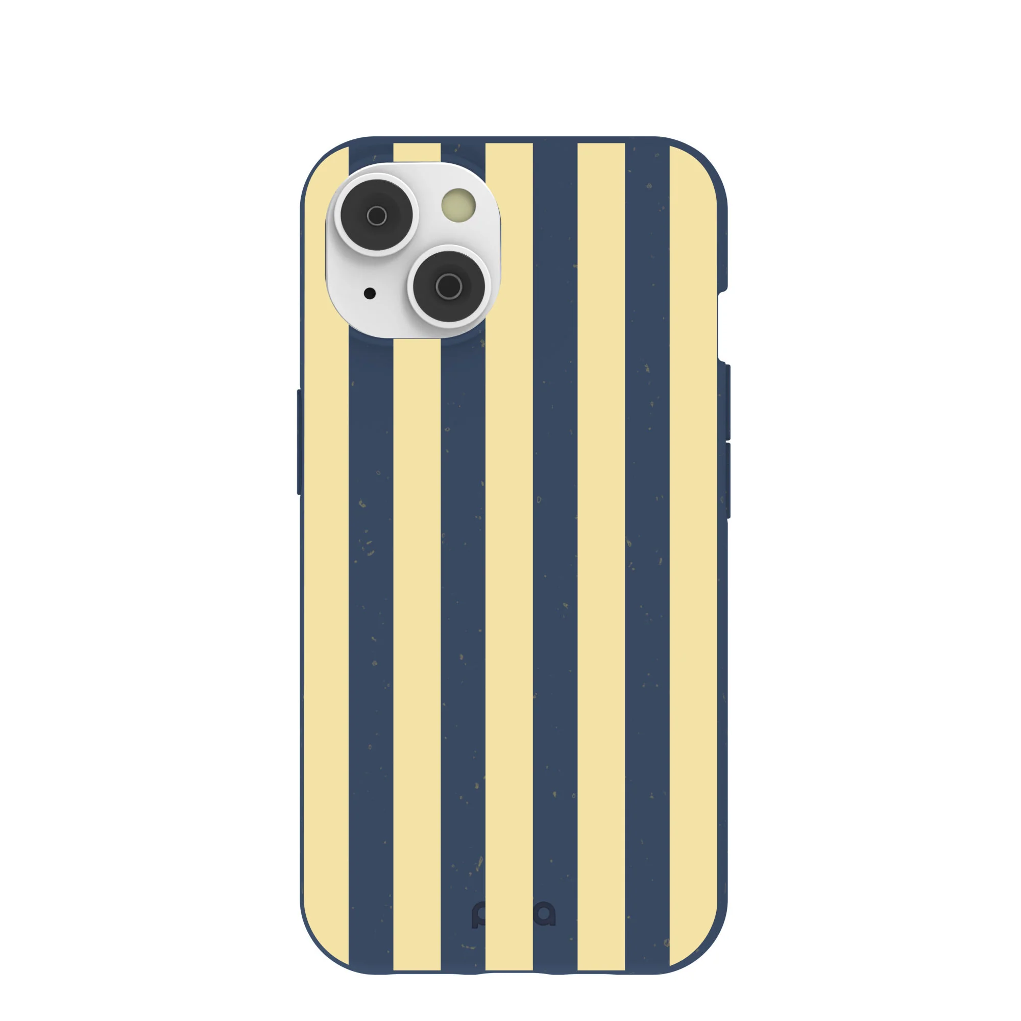 Navy Blue Butter Yellow Stripes iPhone 14 Case