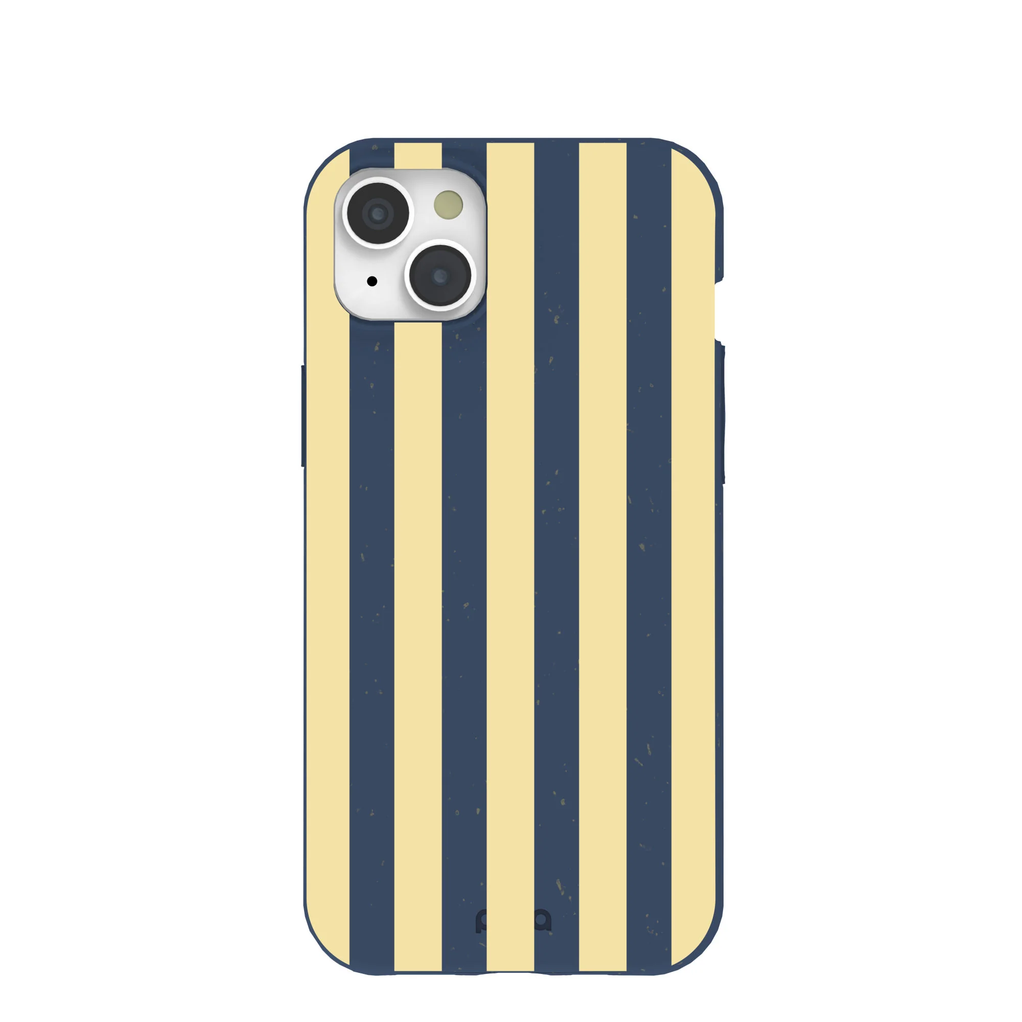 Navy Blue Butter Yellow Stripes iPhone 15 Plus Case