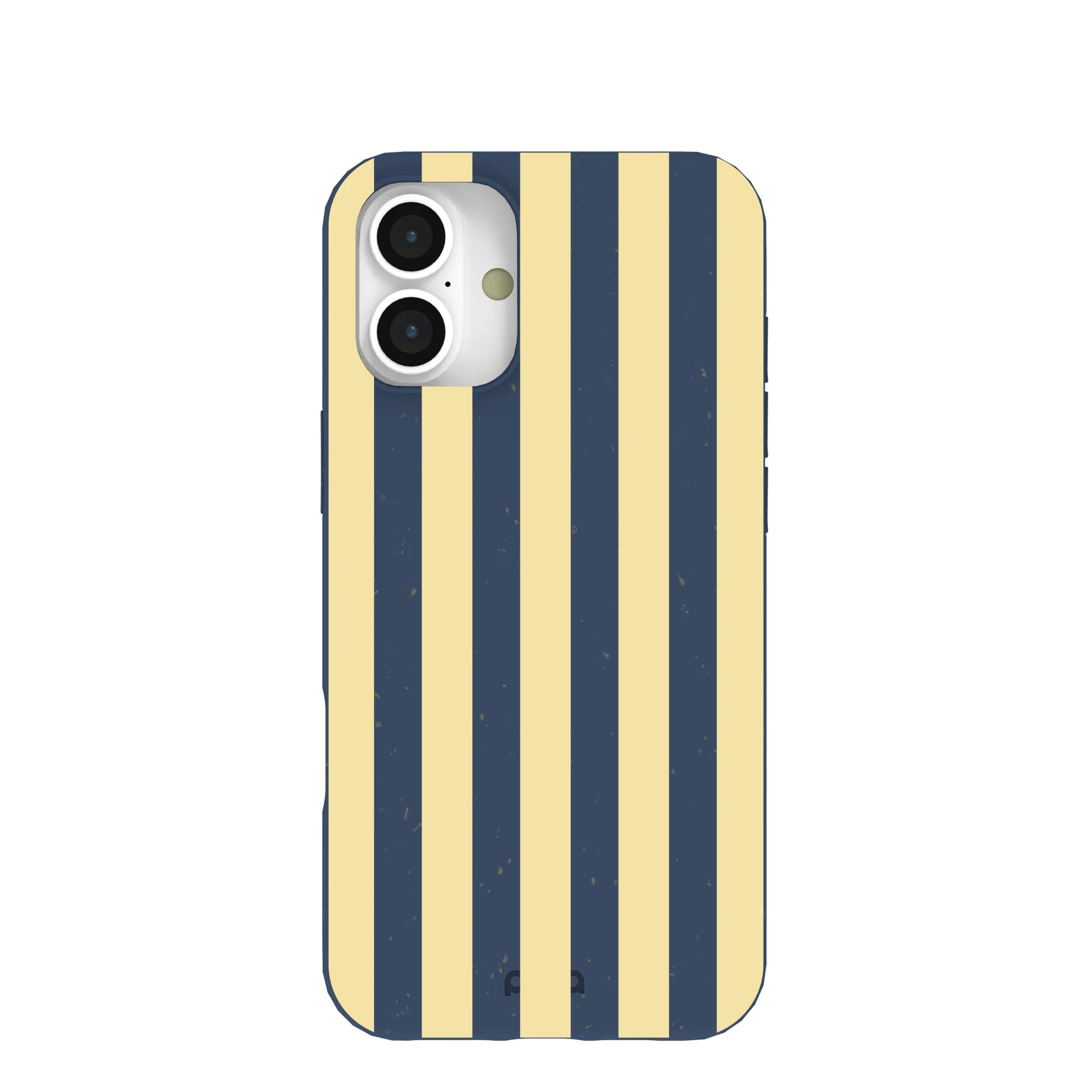 Navy Blue Butter Yellow Stripes iPhone 16 Plus Case