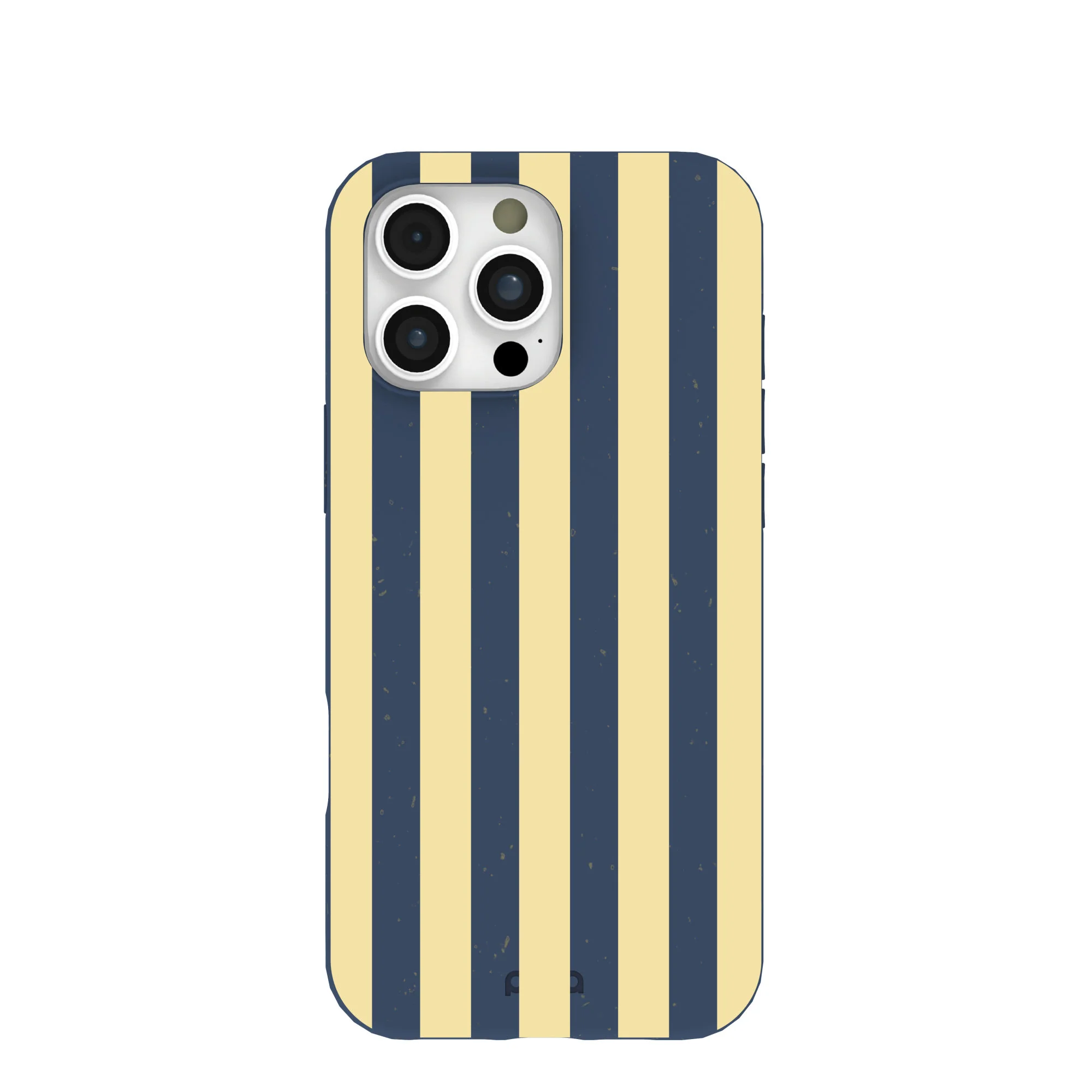 Navy Blue Butter Yellow Stripes iPhone 16 Pro Max Case