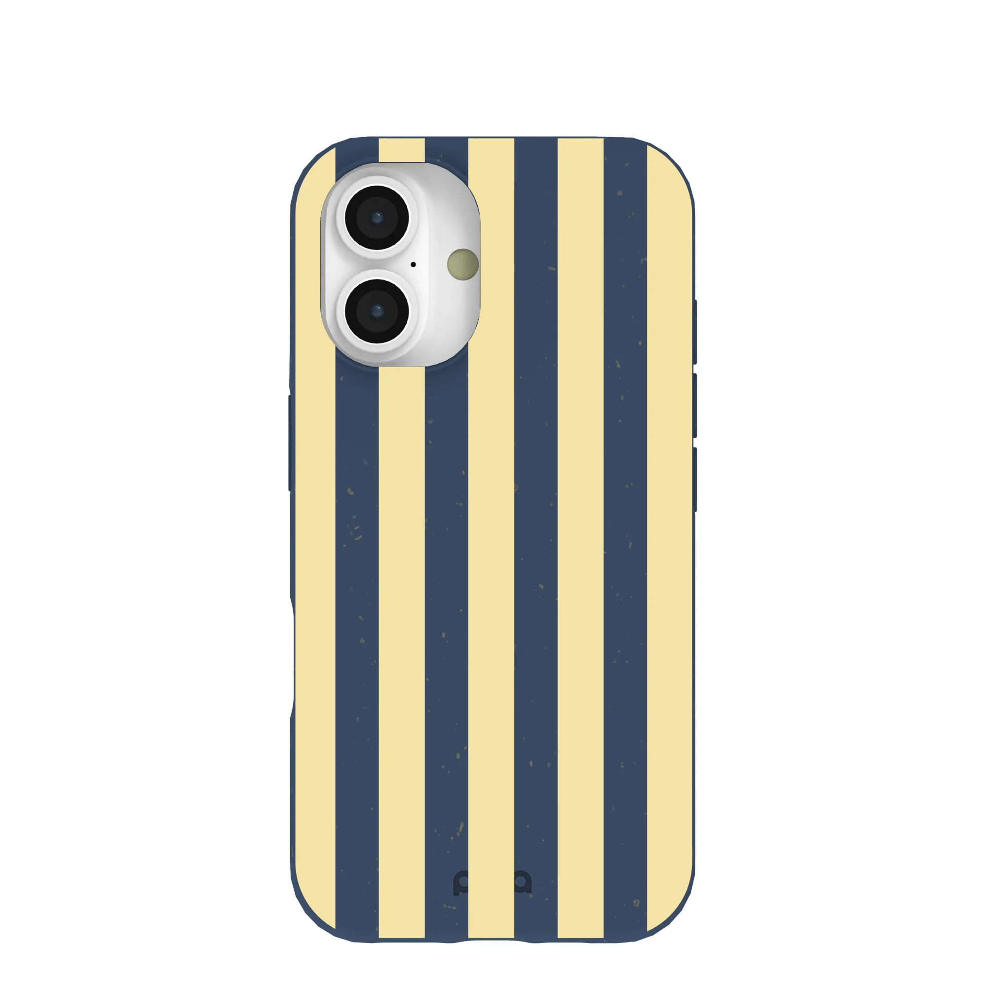 Navy Blue Butter Yellow Stripes iPhone 16 Case
