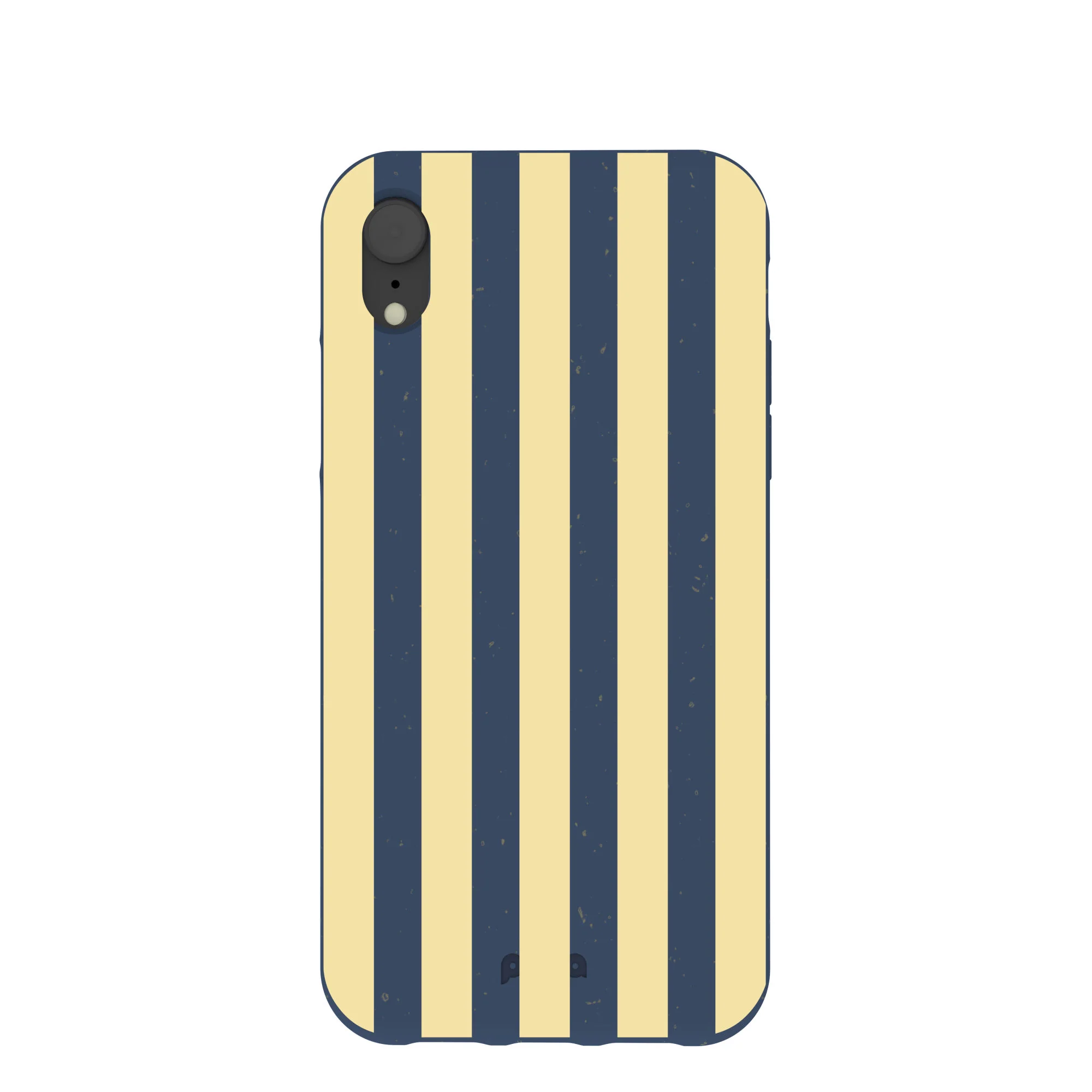 Navy Blue Butter Yellow Stripes iPhone XR Case