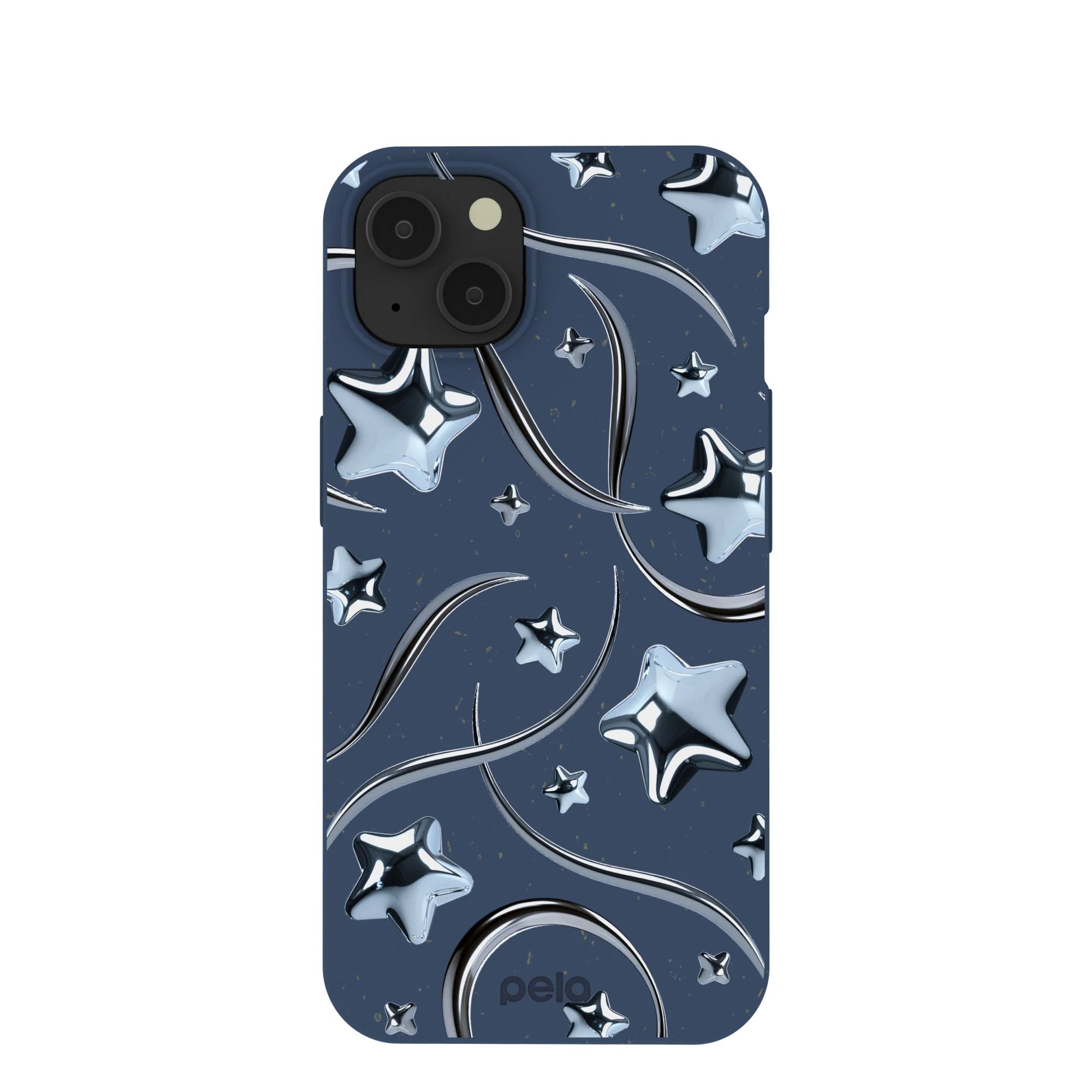 Navy Blue Chrome Stars iPhone 13 Case