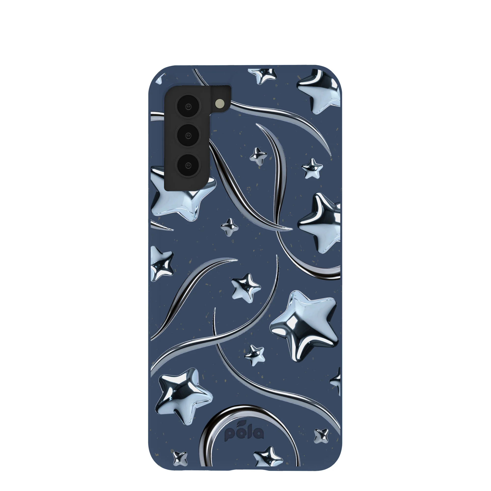 Navy Blue Chrome Stars Samsung Galaxy S21 Case