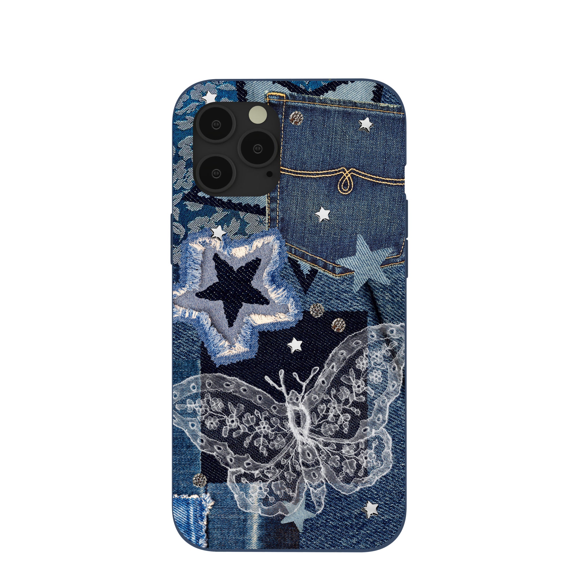 Navy Blue Double Denim iPhone 12 Pro Max Case