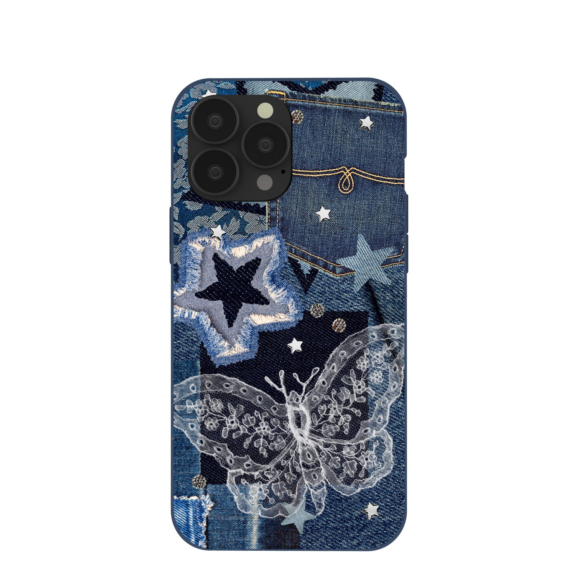 Navy Blue Double Denim iPhone 13 Pro Max Case