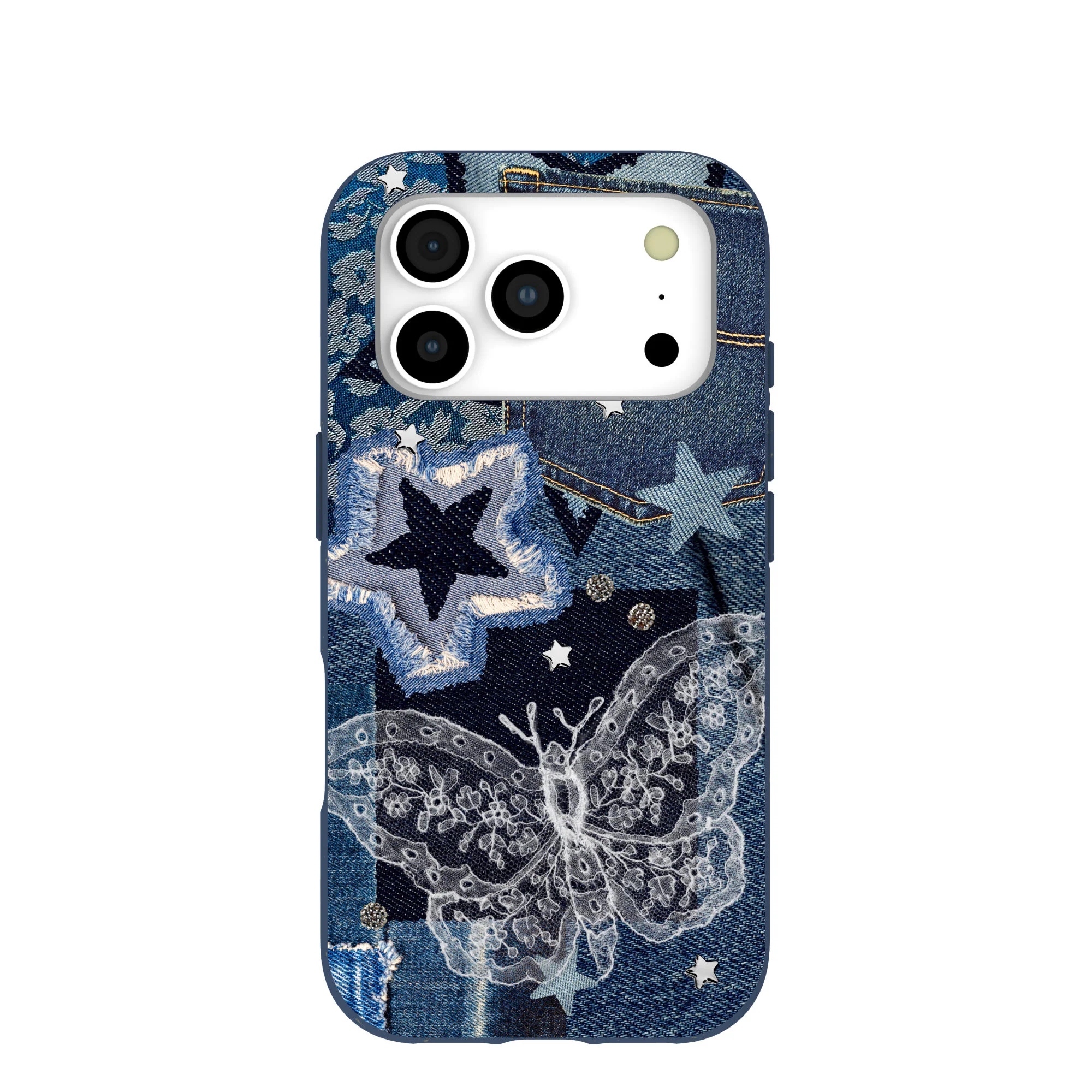 Navy Blue Double Denim iPhone 17 Pro Case