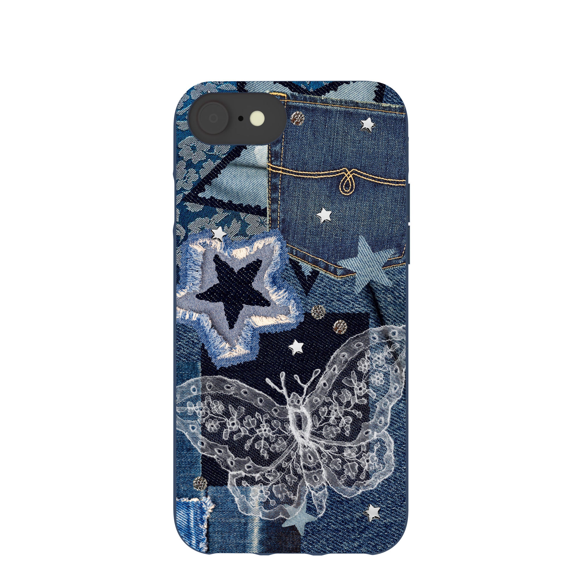 Navy Blue Double Denim iPhone 6/6s/7/8/SE Case
