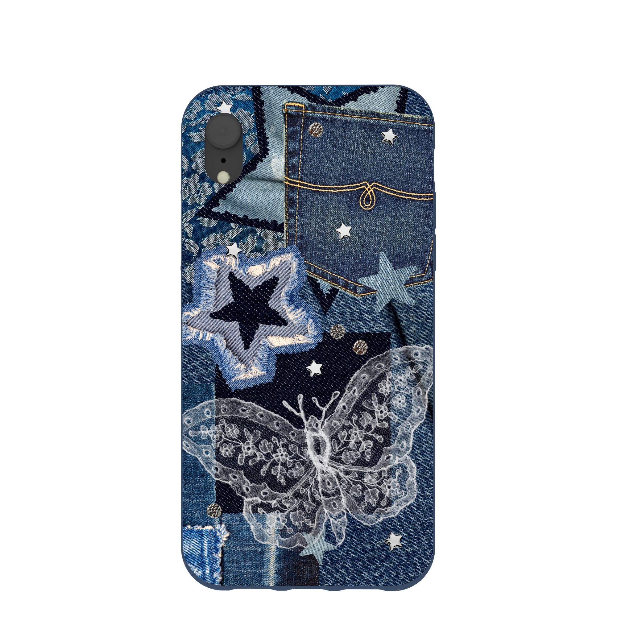 Navy Blue Double Denim iPhone XR Case