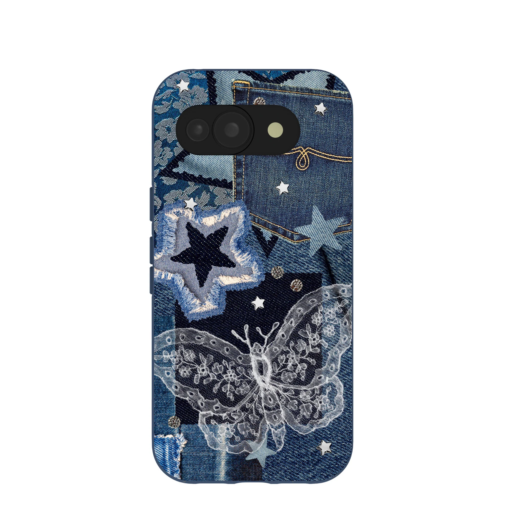 Navy Blue Double Denim Google Pixel 10a Case