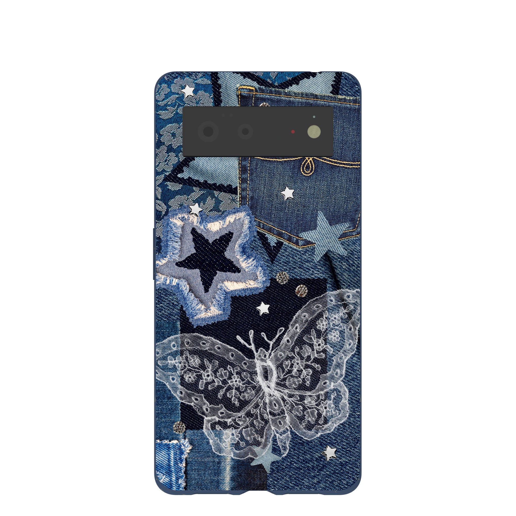 Navy Blue Double Denim Google Pixel 6 Case