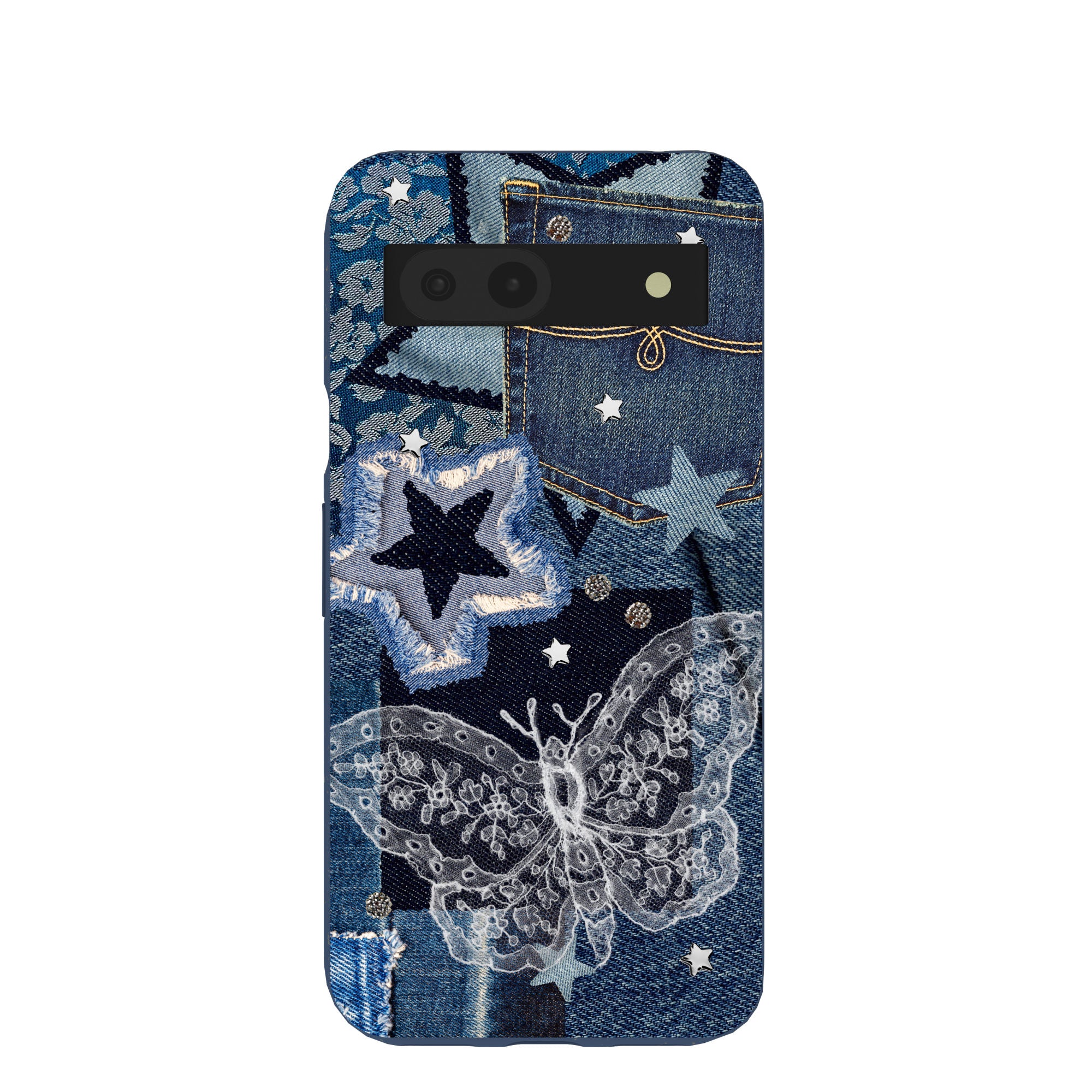 Navy Blue Double Denim Google Pixel 8a Case