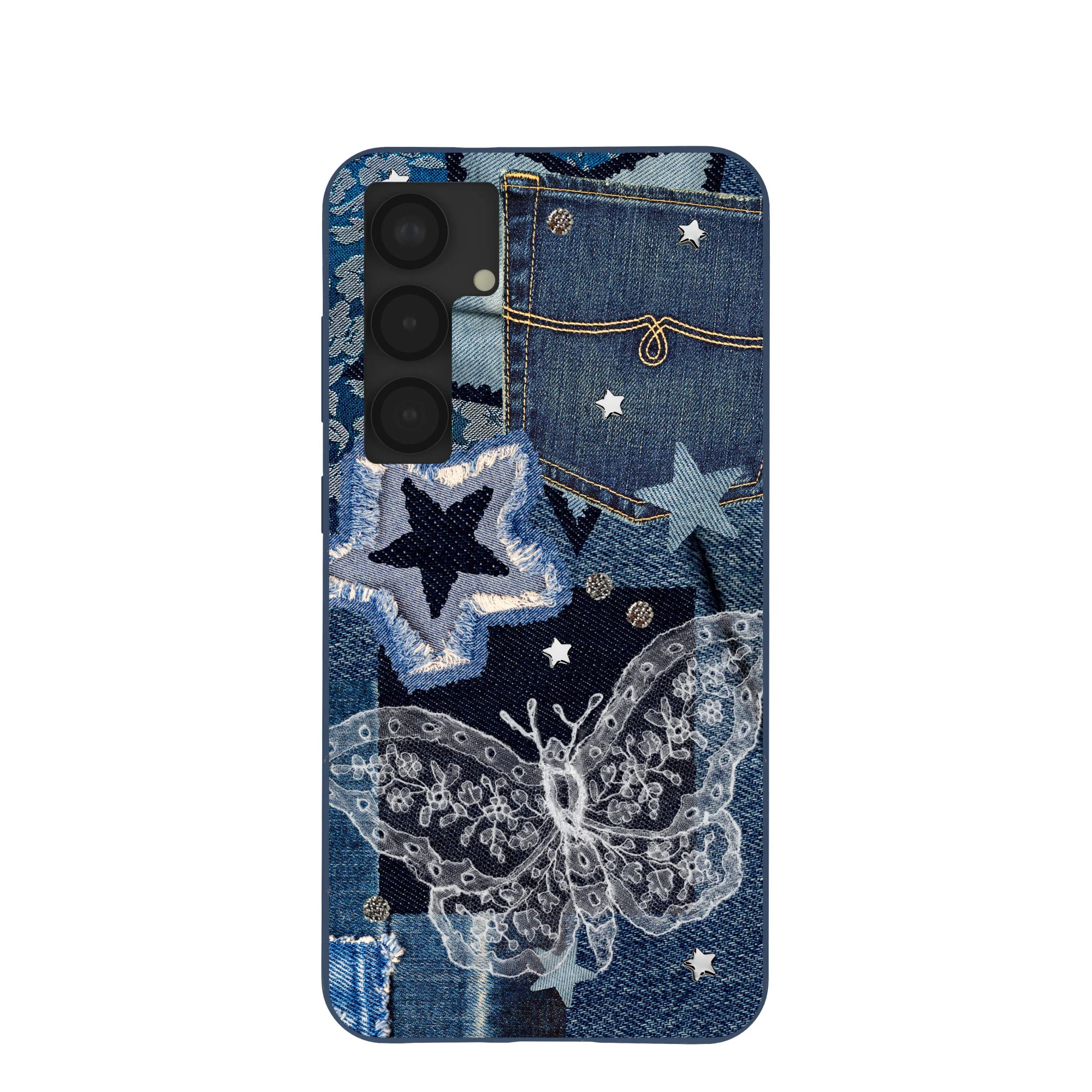 Navy Blue Double Denim Samsung Galaxy S25+(Plus) Case
