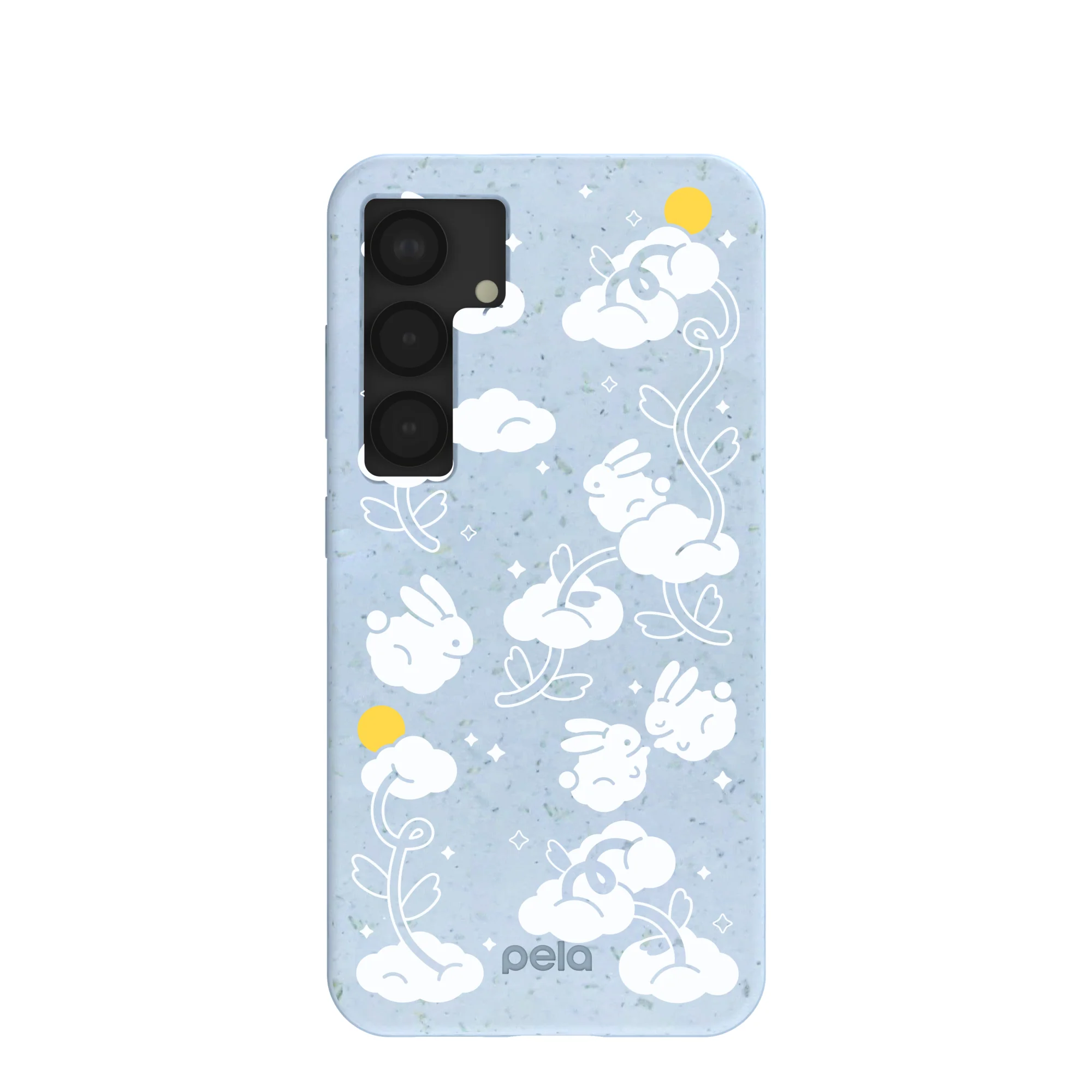 Powder Blue Fluffy Flower Samsung Galaxy S25 Case