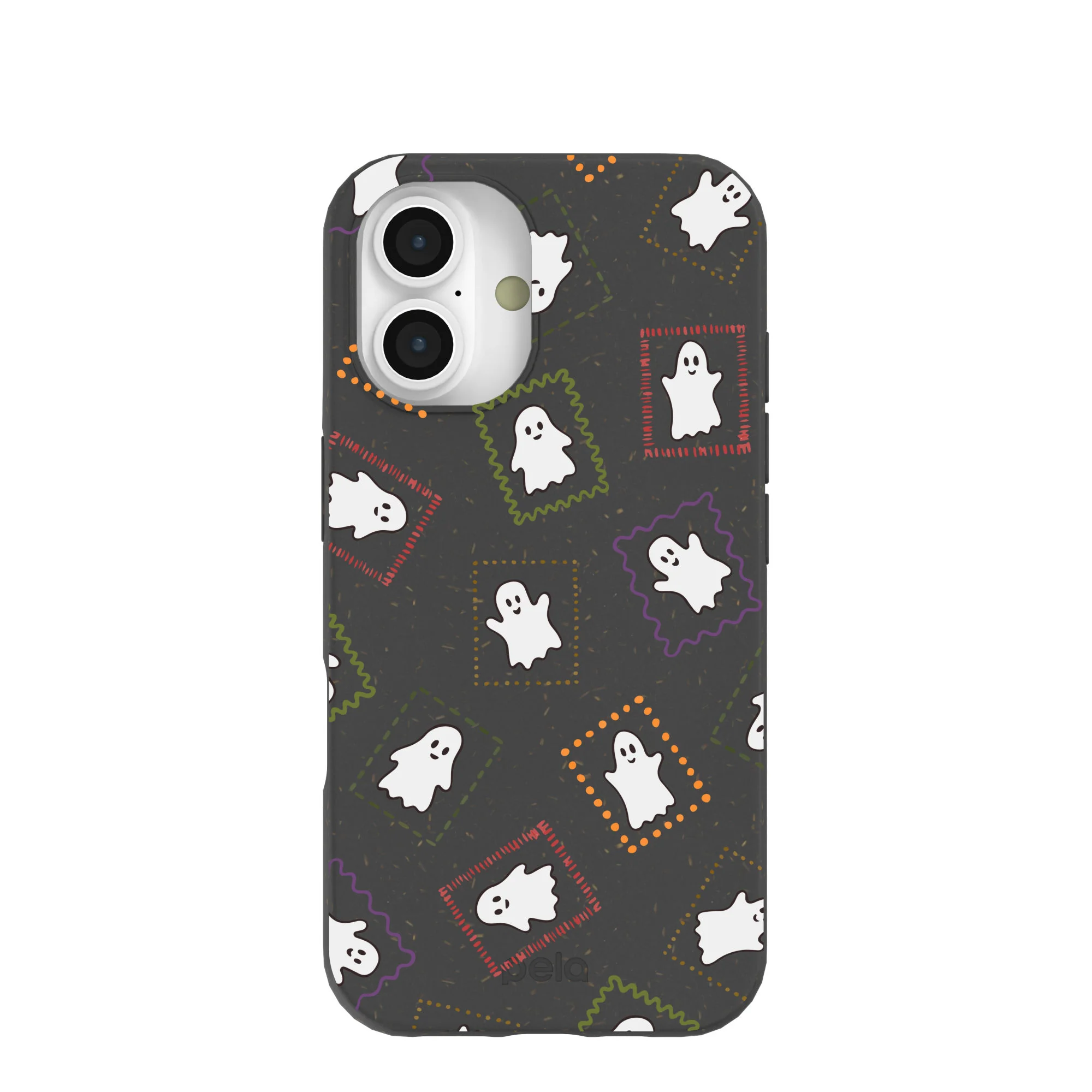 Black Ghost Stamps iPhone 16 Case