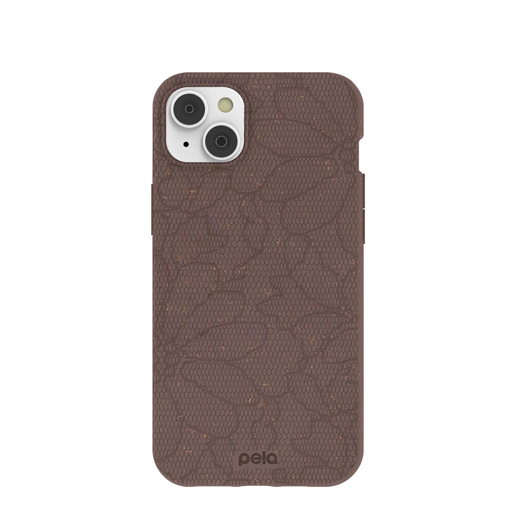 Chocolate Brown Lace Botanica iPhone 14 Plus Case