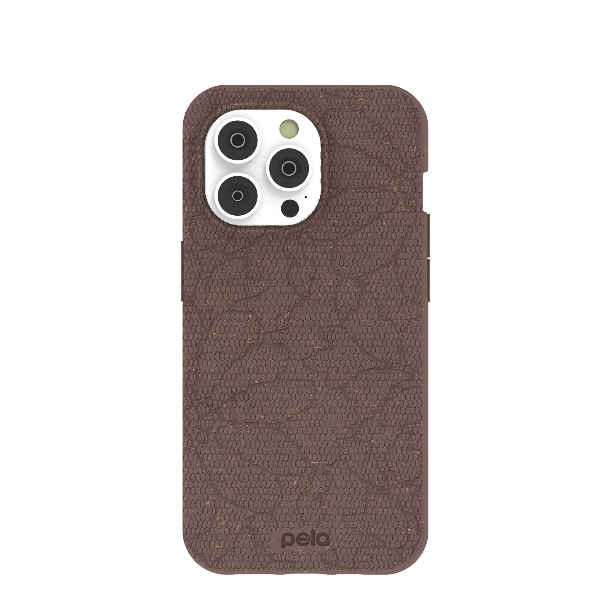 Chocolate Brown Lace Botanica iPhone 14 Pro Case