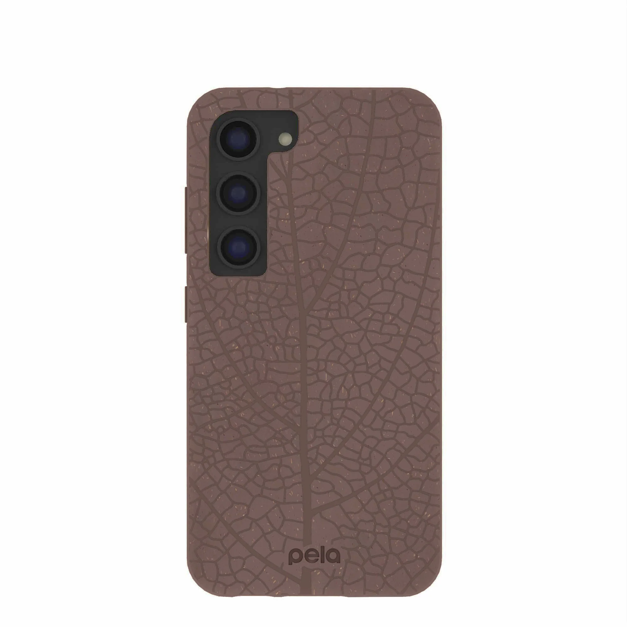 Chocolate Brown Leaf Veins Samsung Galaxy S23 Case