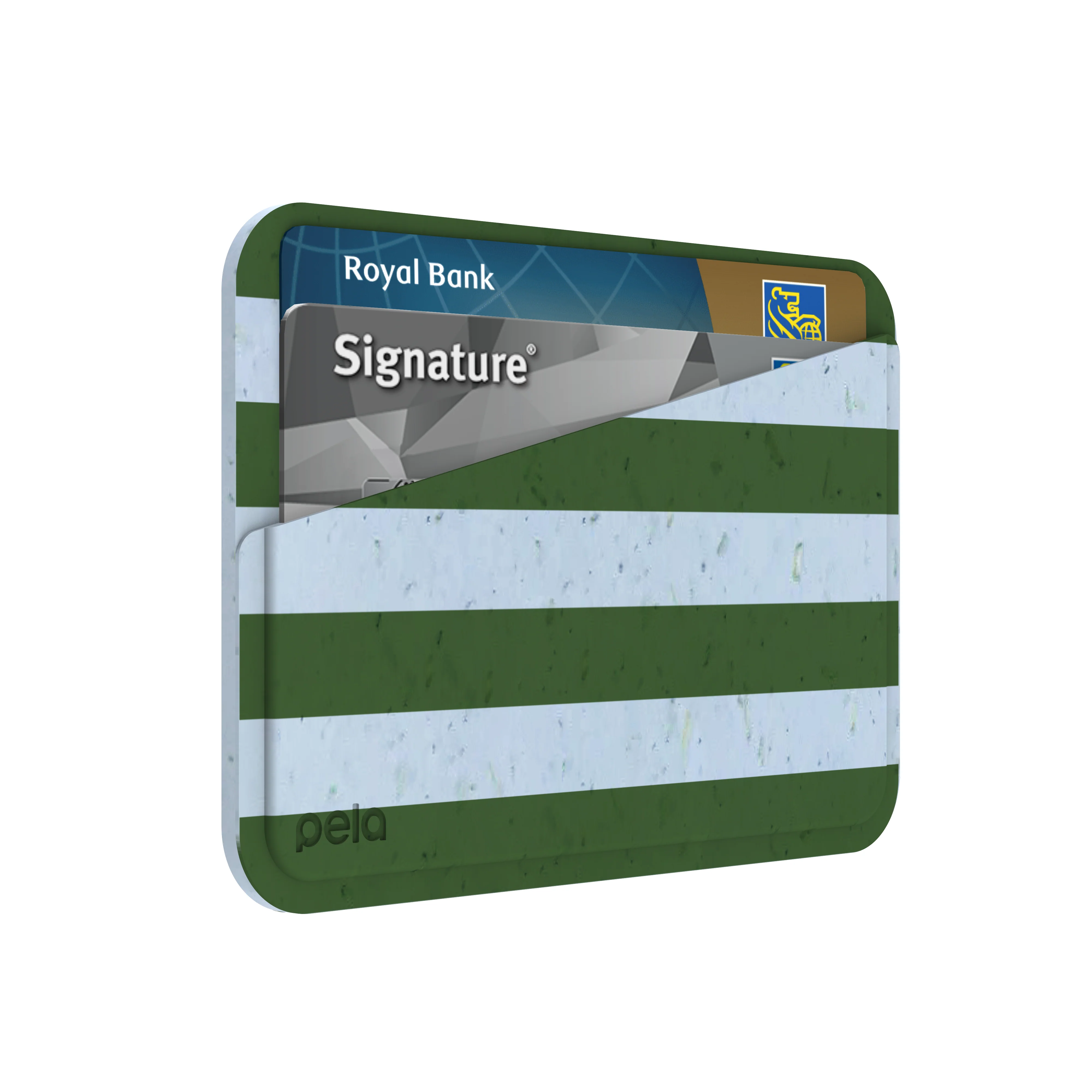 Powder Blue Big Evergreen Stripes Mini Wallet