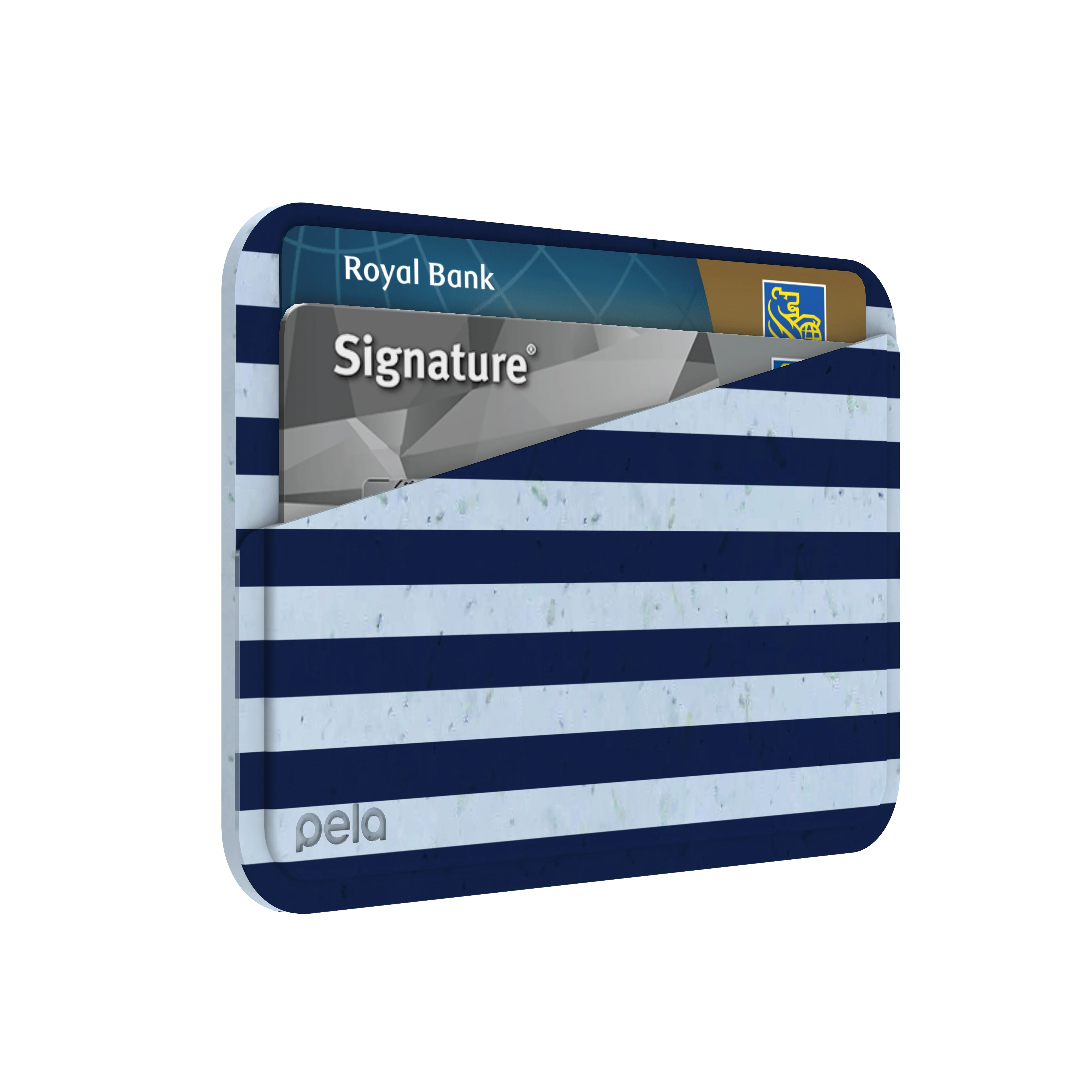 Powder Blue Navy Stripes Mini Wallet