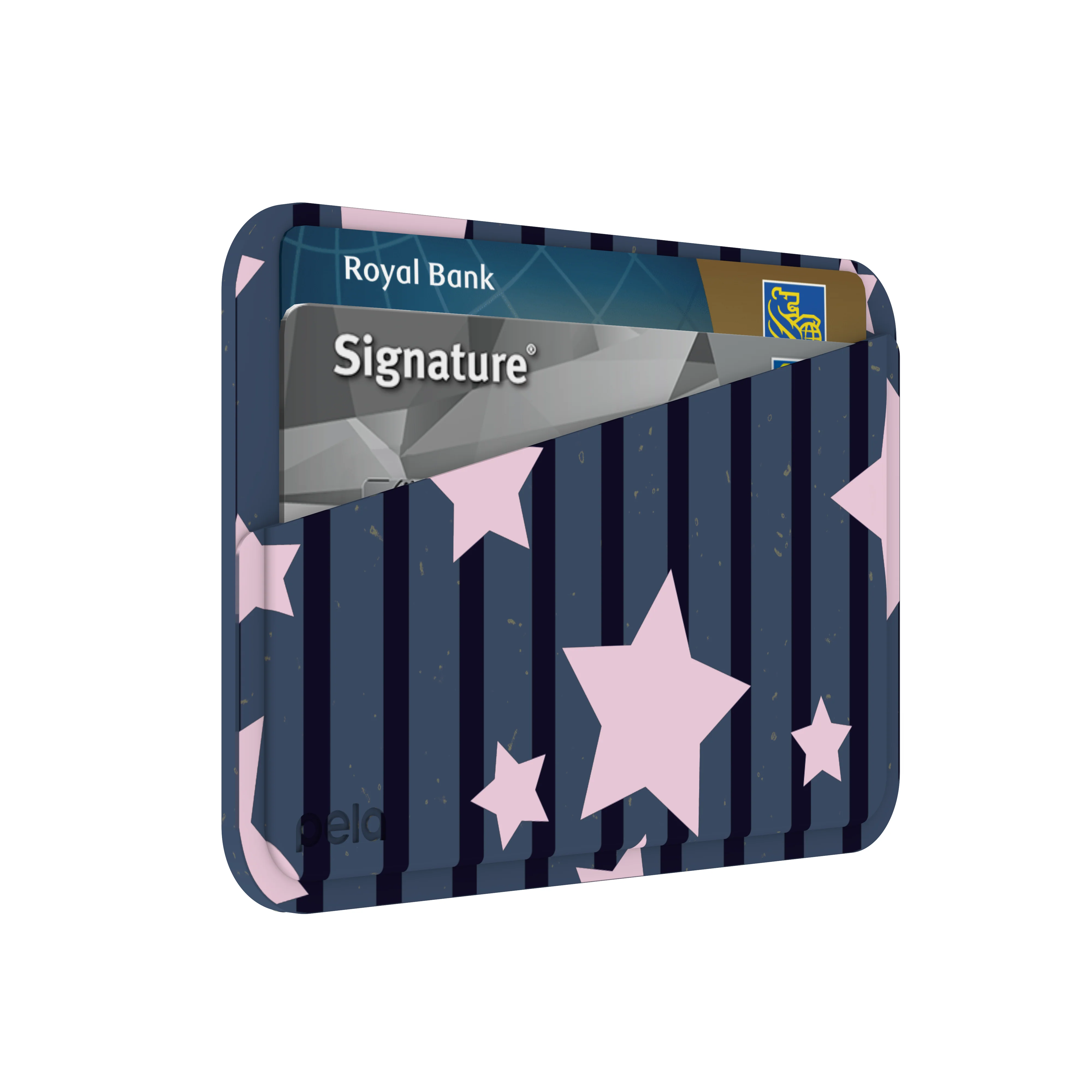 Navy Blue Star Girl Blush Mini Wallet