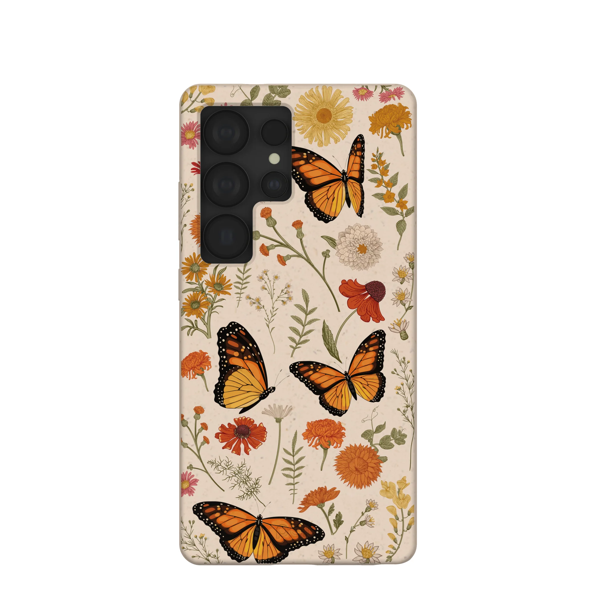 Seashell Monarch Butterfly Samsung Galaxy S25 Ultra Case