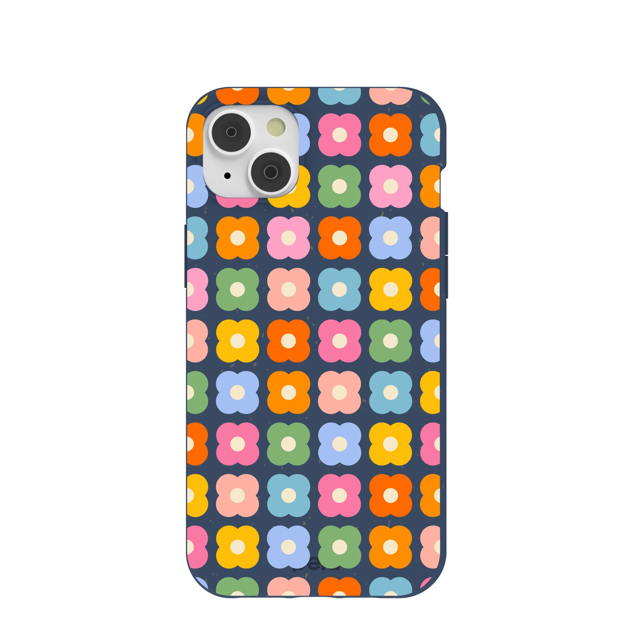 Navy Blue Petal Pop iPhone 14 Plus Case