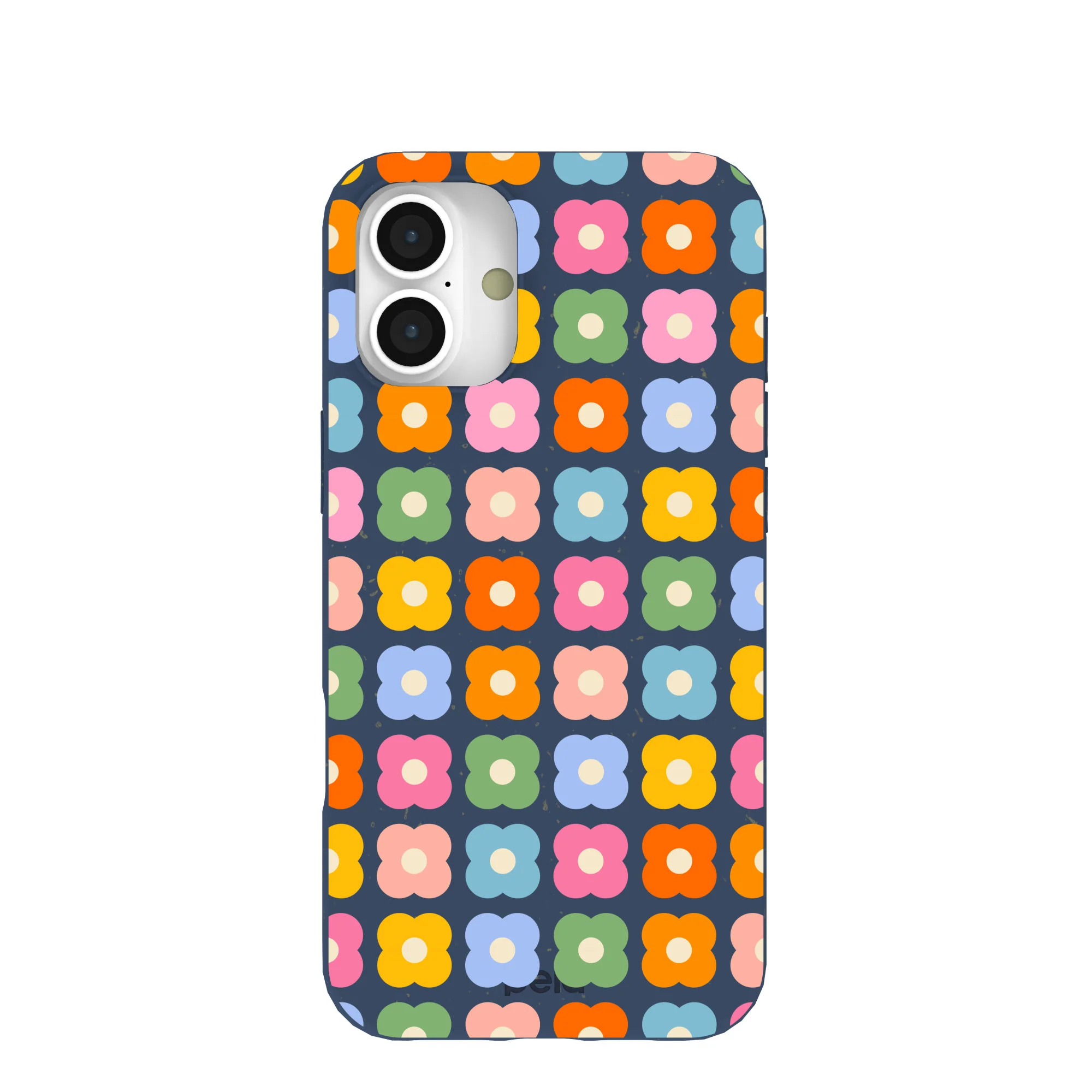 Navy Blue Petal Pop iPhone 16 Plus Case