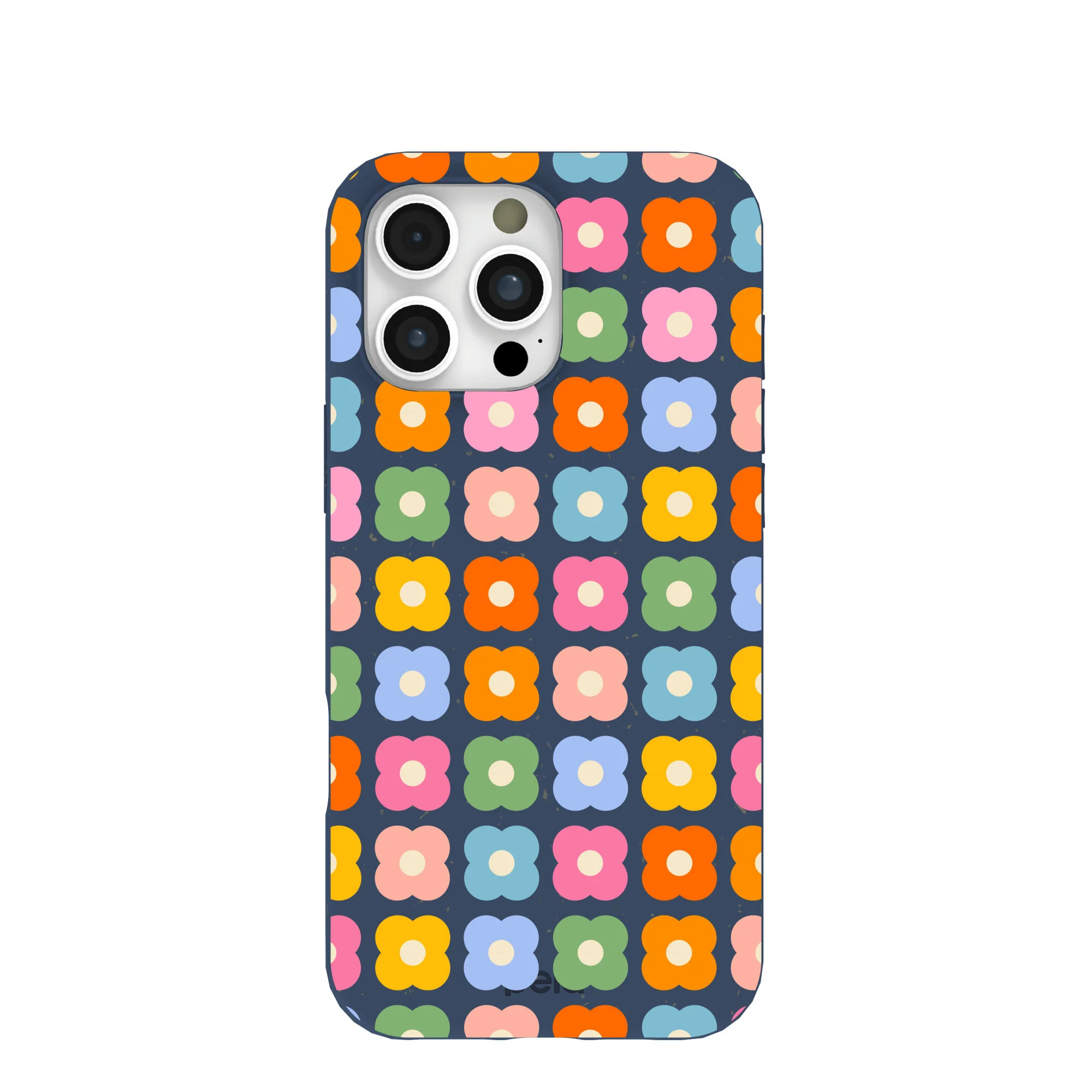 Navy Blue Petal Pop iPhone 16 Pro Max Case