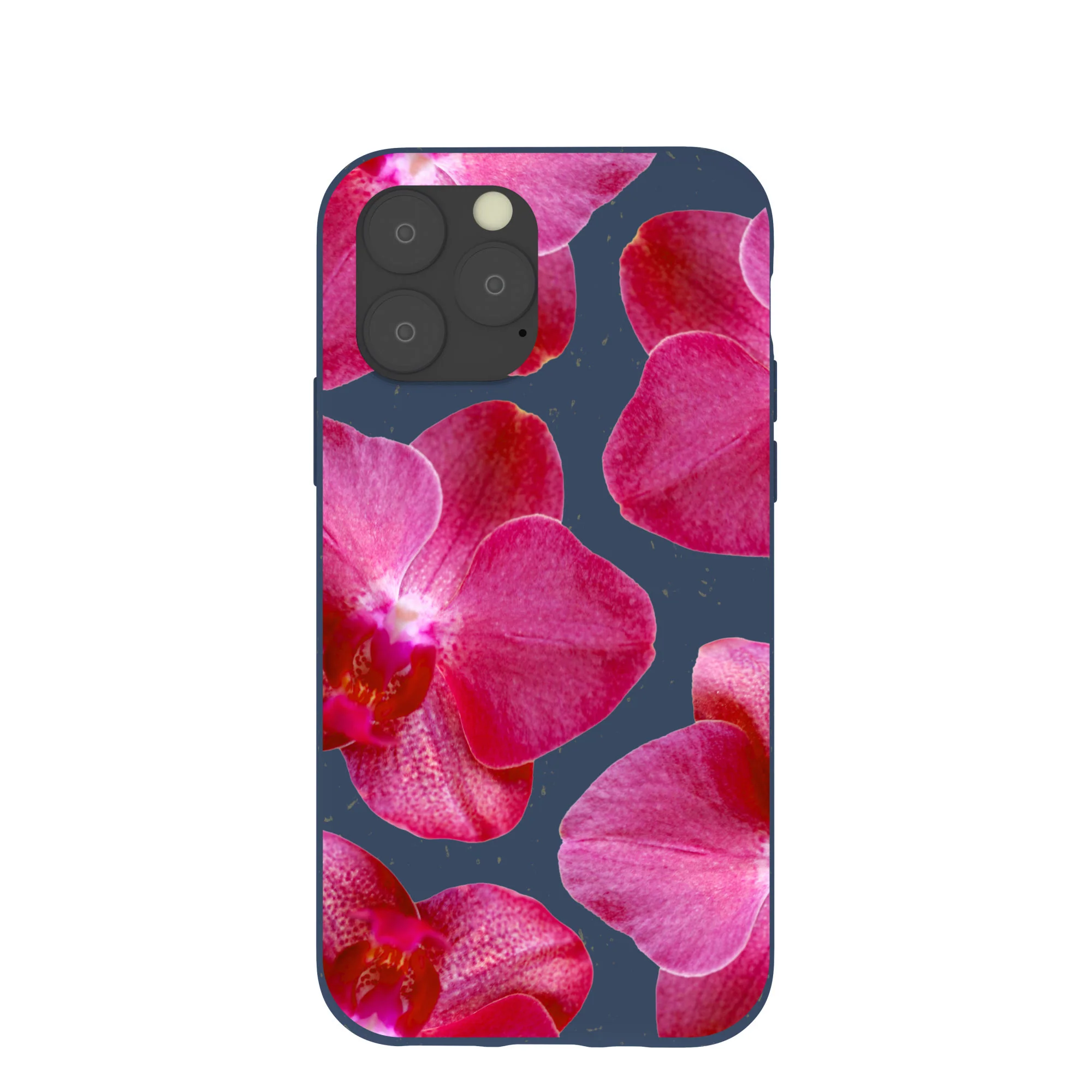 Navy Blue Pink Orchids iPhone 11 Pro Case