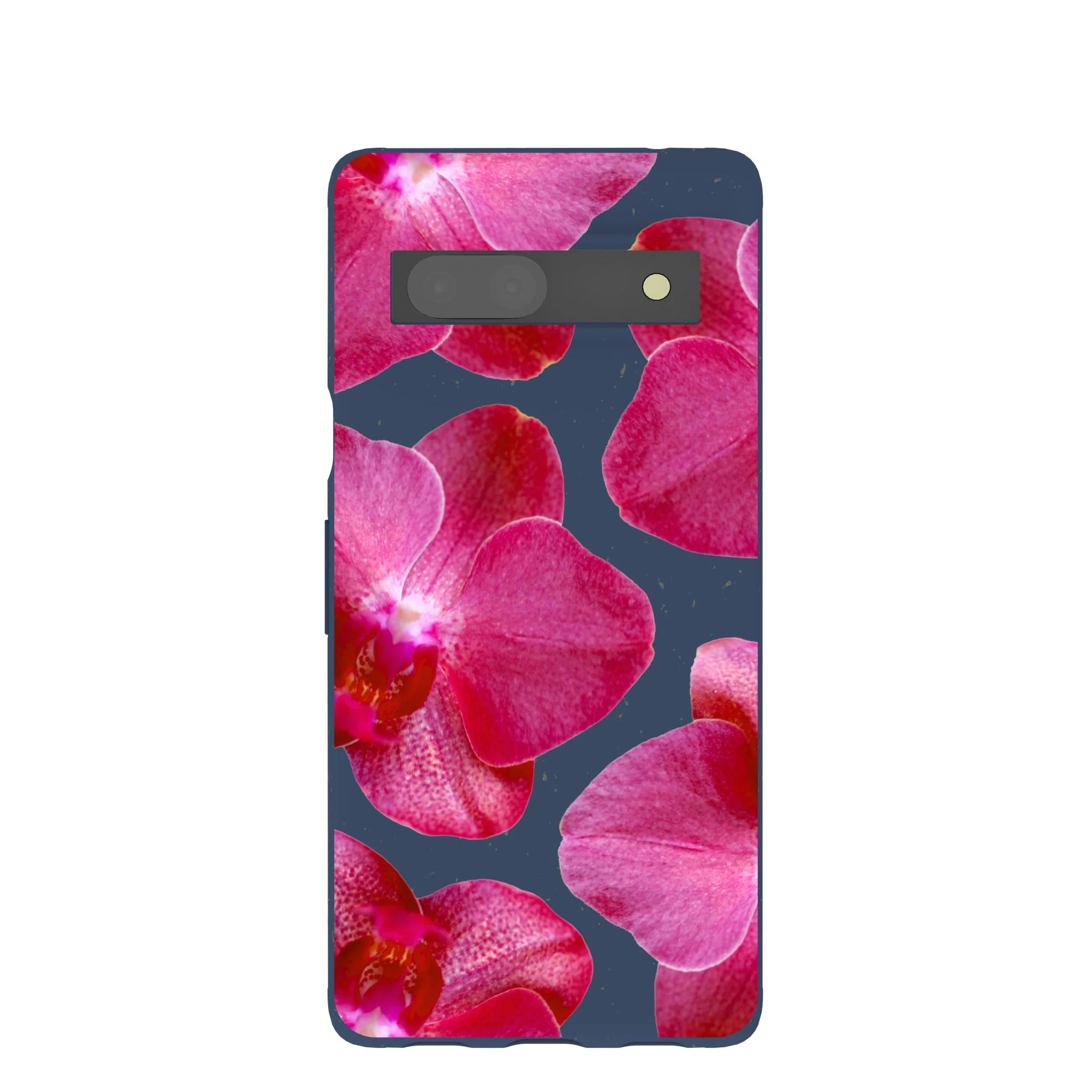 Navy Blue Pink Orchids Google Pixel 7a Case