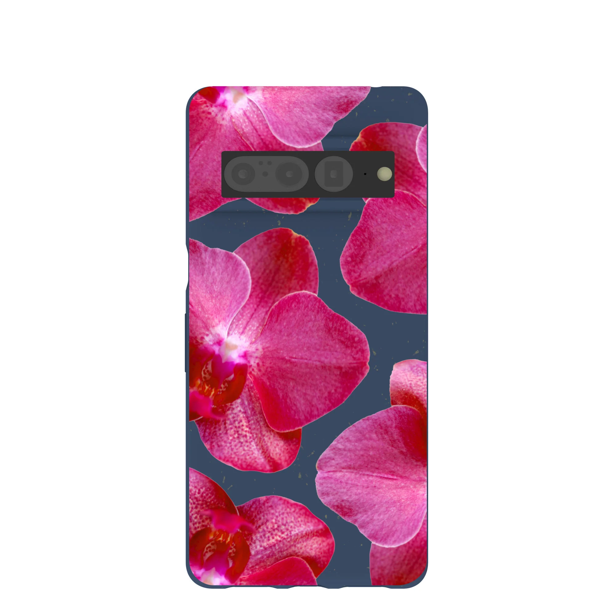 Navy Blue Pink Orchids Google Pixel 7 Pro Case