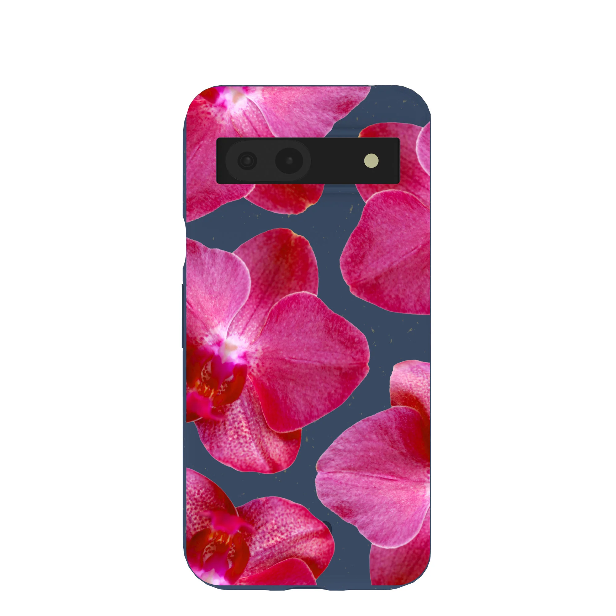 Navy Blue Pink Orchids Google Pixel 8a Case