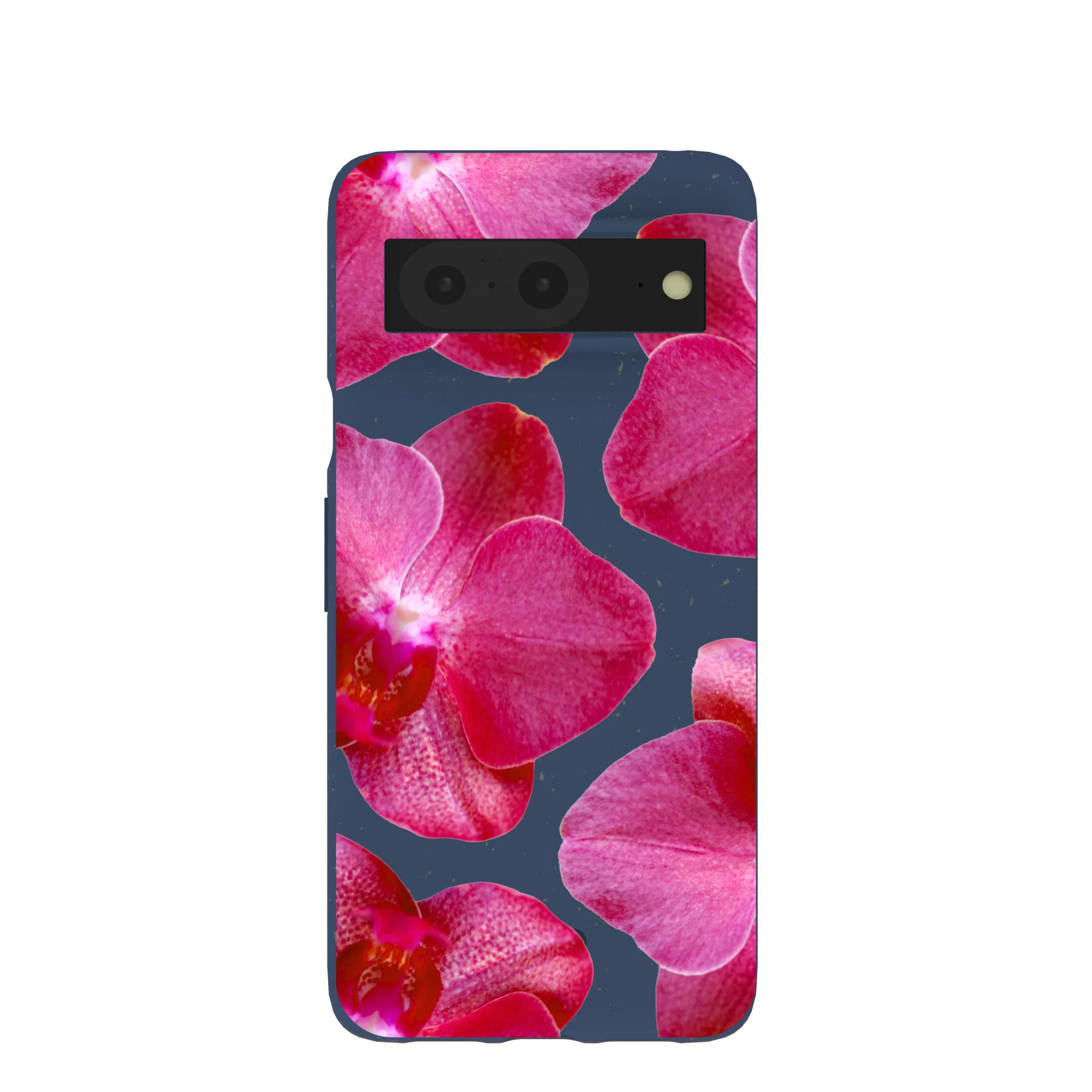 Navy Blue Pink Orchids Google Pixel 8 Case