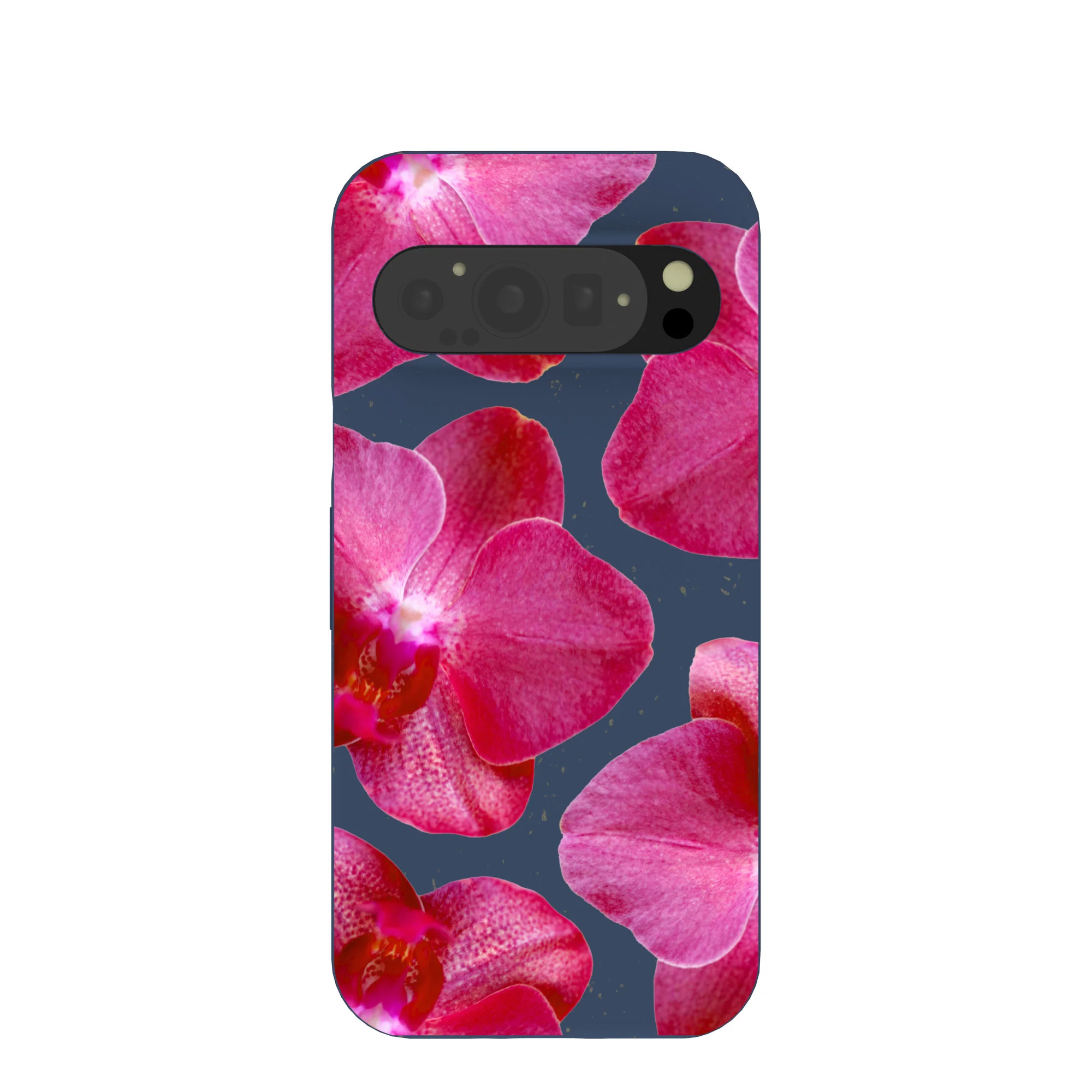 Navy Blue Pink Orchids Google Pixel 9/9 Pro Case