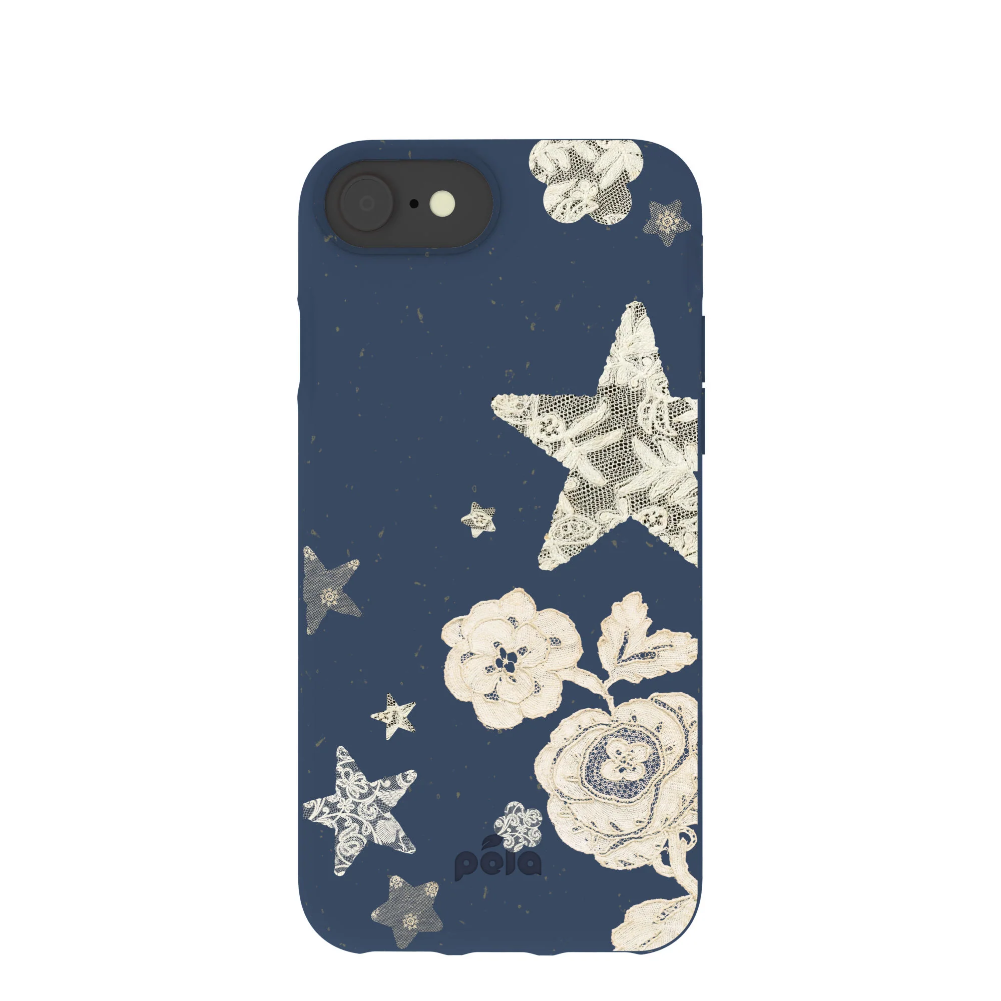 Navy Blue Romantic Lace iPhone 6/6s/7/8/SE Case