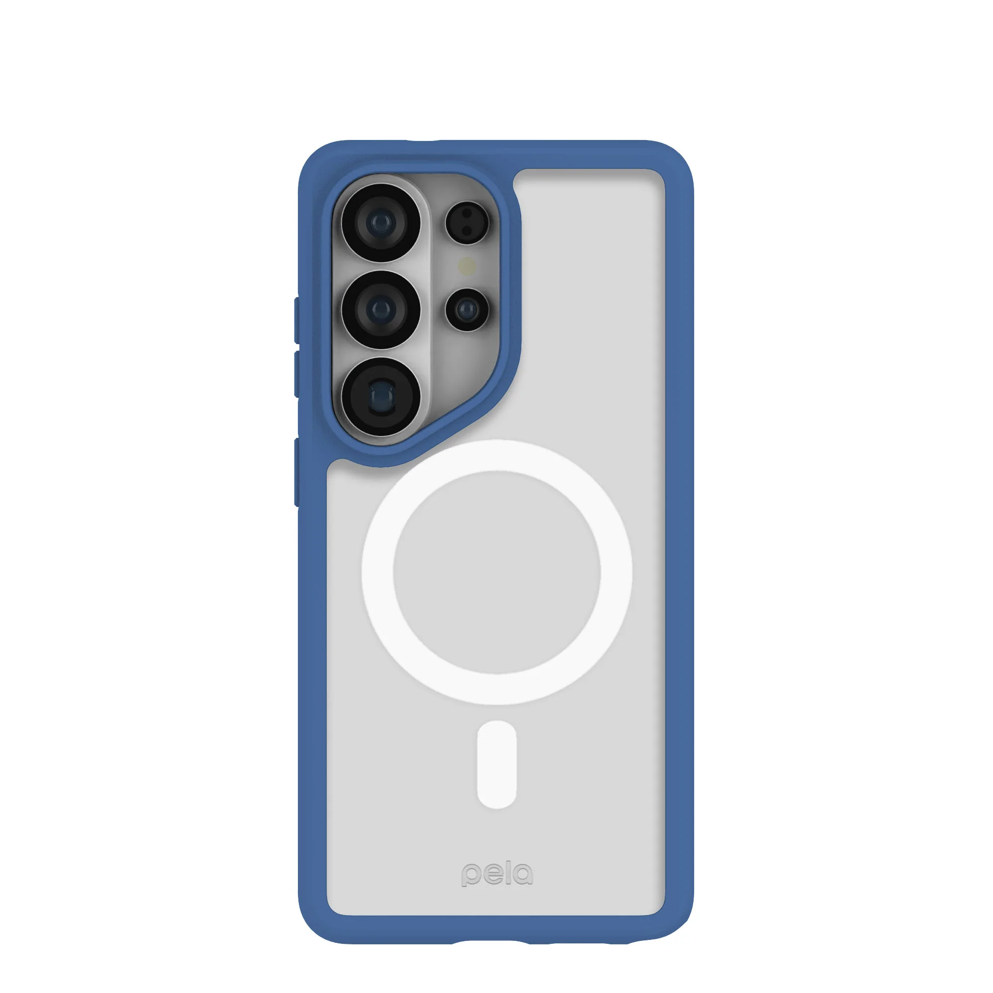 Clear Samsung Galaxy S26 Ultra Case with True Blue Ridge (Magnetic Charging Included)