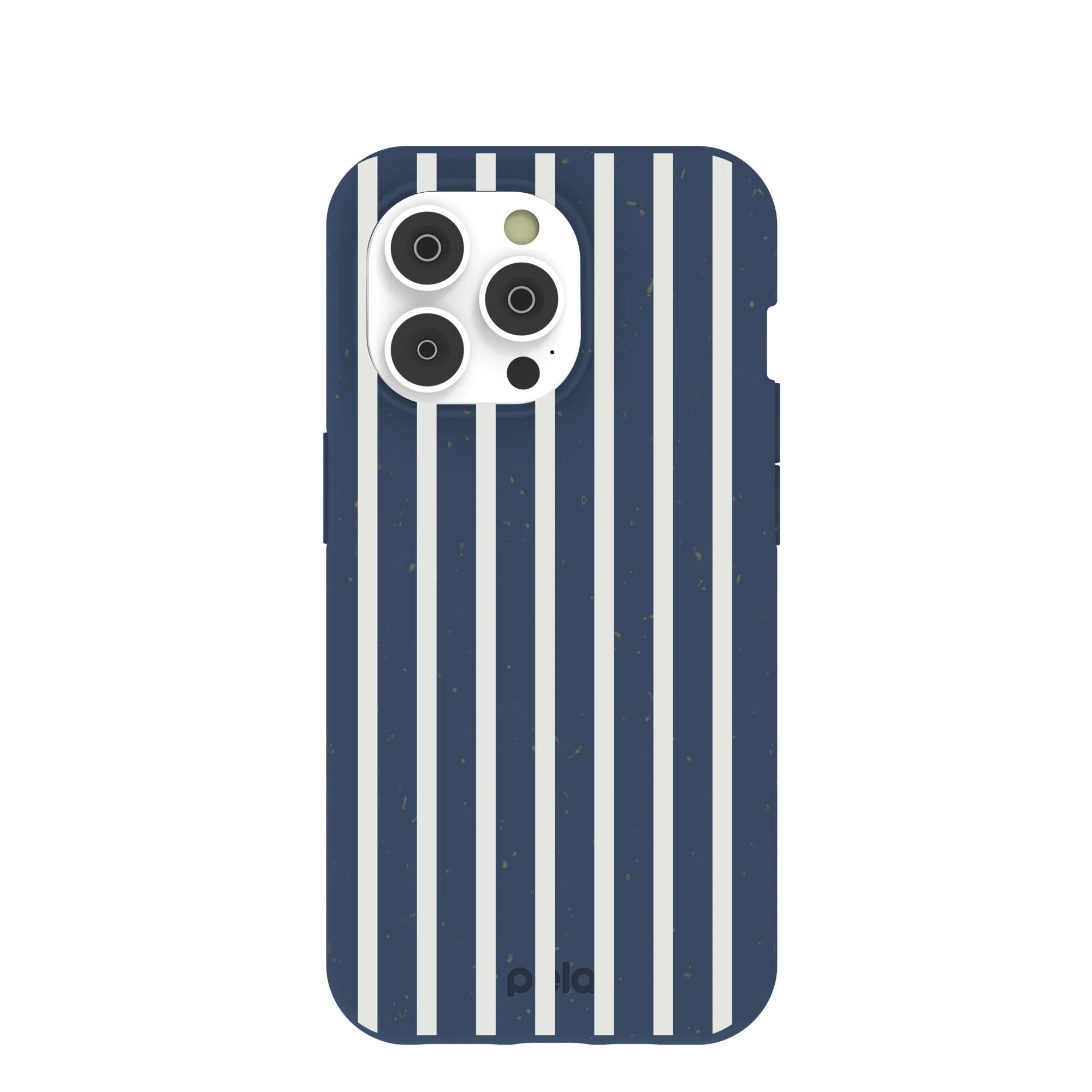 Navy Blue Sailor Stripes Vertical iPhone 14 Pro Case