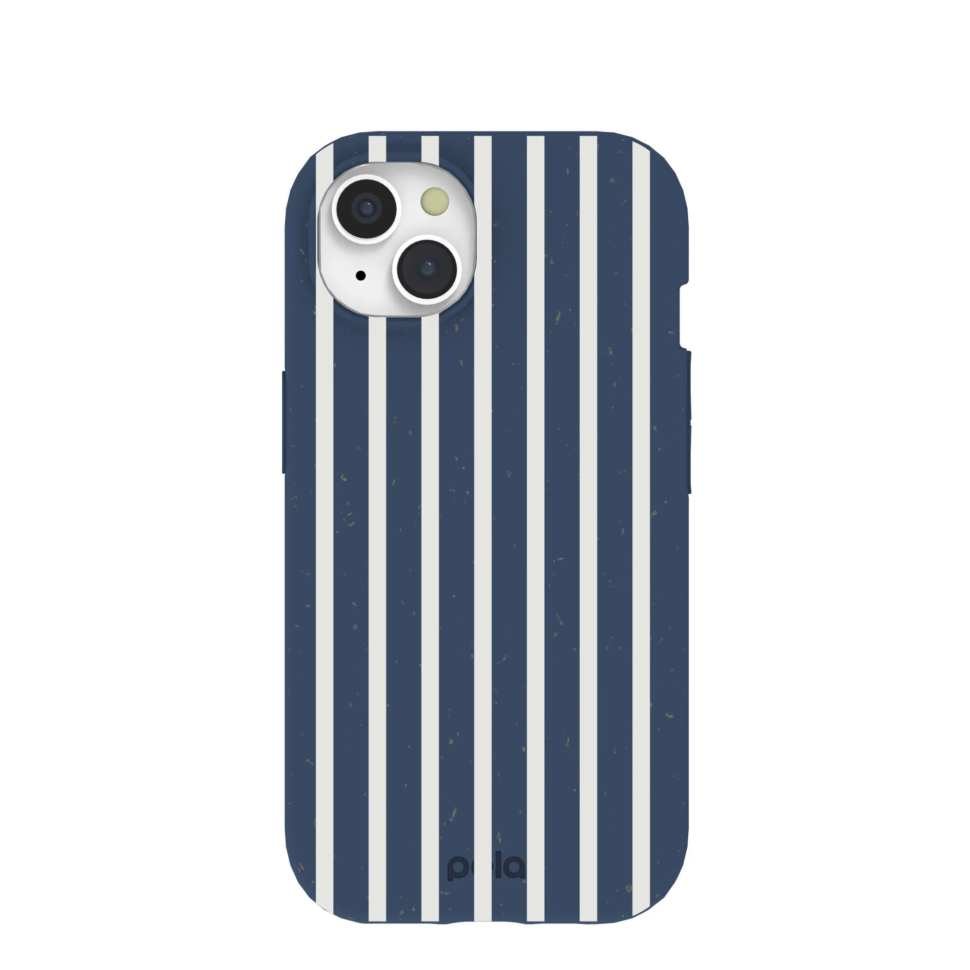 Navy Blue Sailor Stripes Vertical iPhone 15 Case