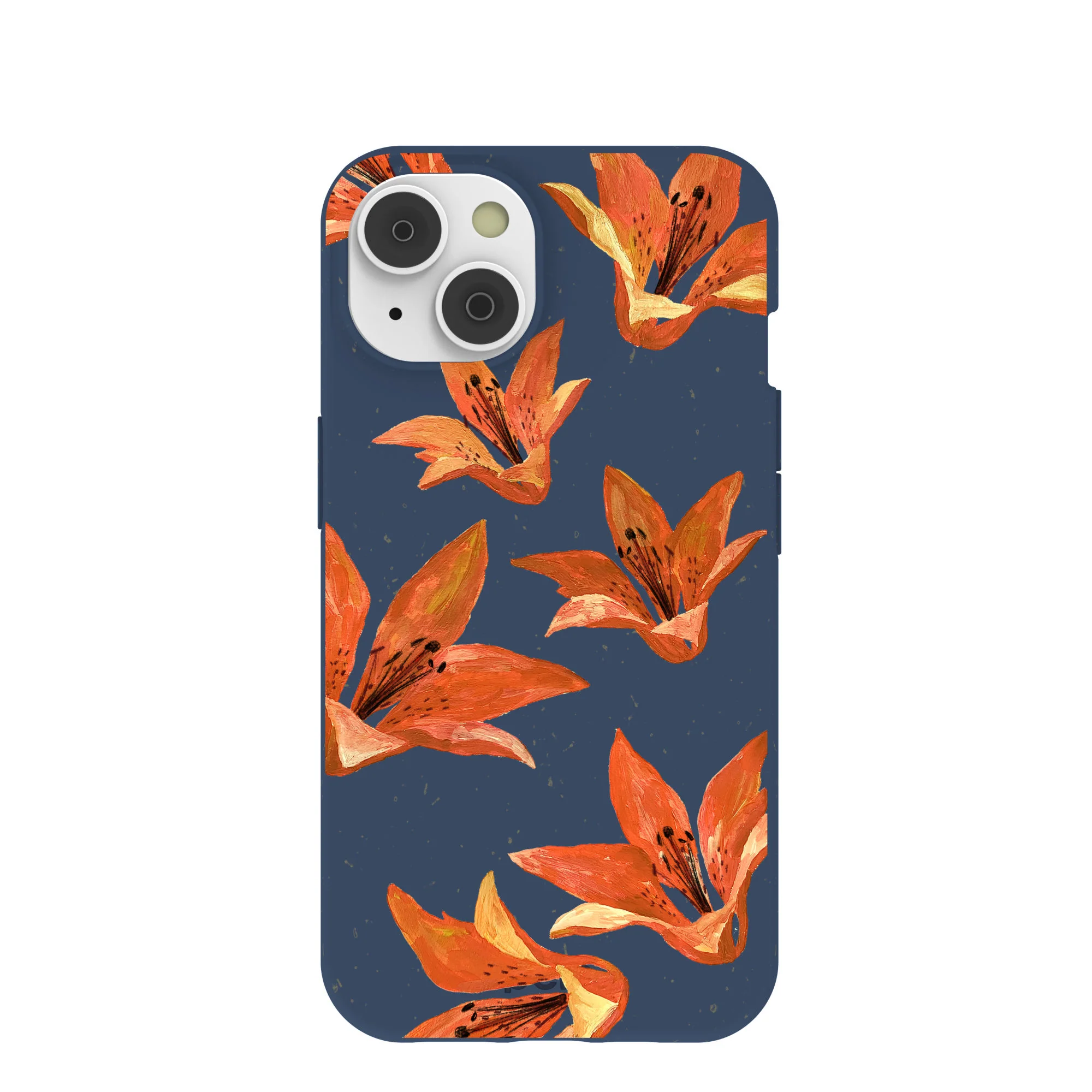 Navy Blue Tiger Lily iPhone 14 Case