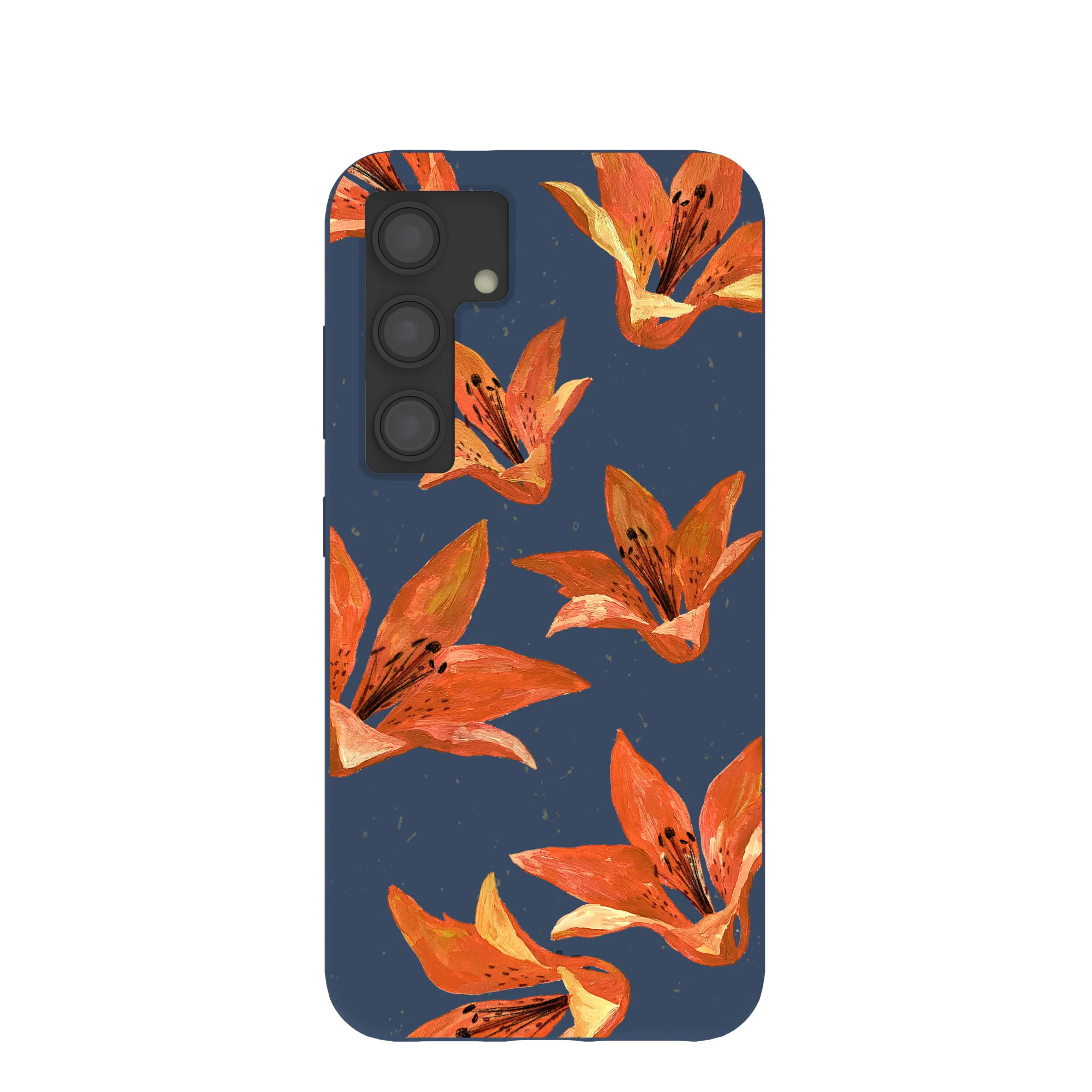 Navy Blue Tiger Lily Samsung Galaxy S24 Case