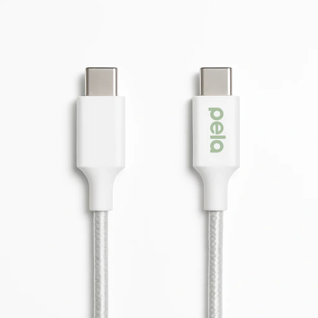 White USB-C to USB-C Cable