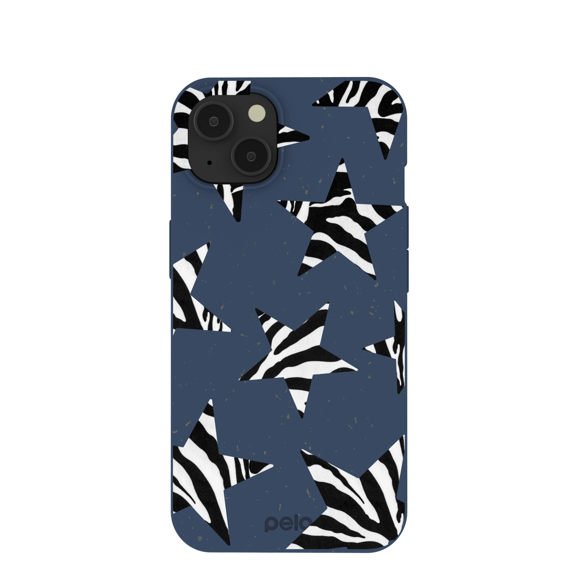 Navy Blue Zebra Stars iPhone 13 Case
